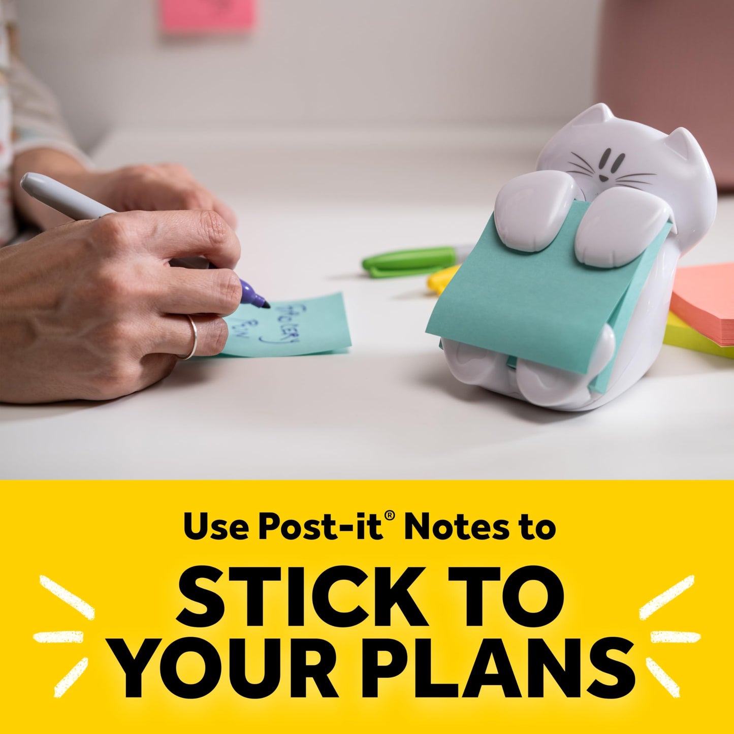 Post-it Cat Figure Pop-up Note Dispenser, 3 inch x 3 inch, (CAT-330)