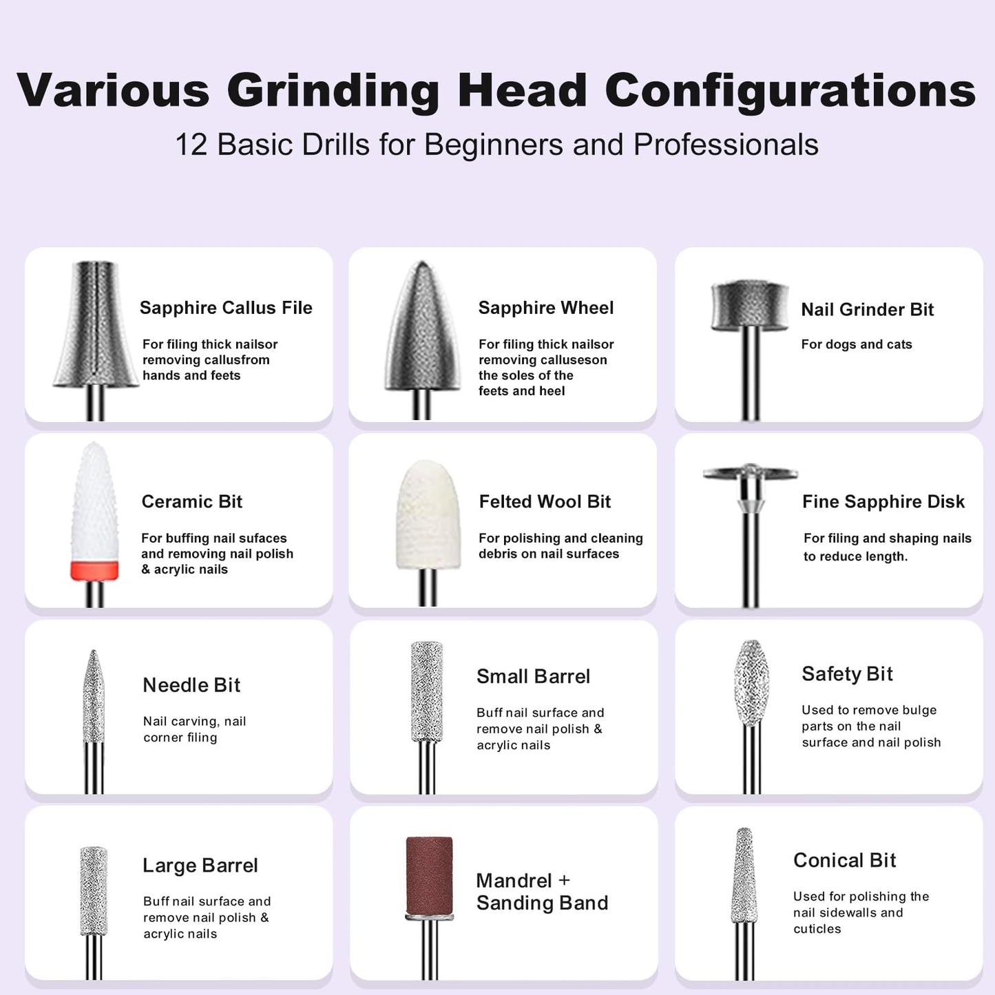 Professional Cordless Nail Drill with 12 Drill Bits -30000RPM Alloy Electric Nail File for Home&Salon Use,LED Display,Rechargeable&Quiet Manicure Pedicure Kit for DIY Manicure,Gifts for Nail Lovers