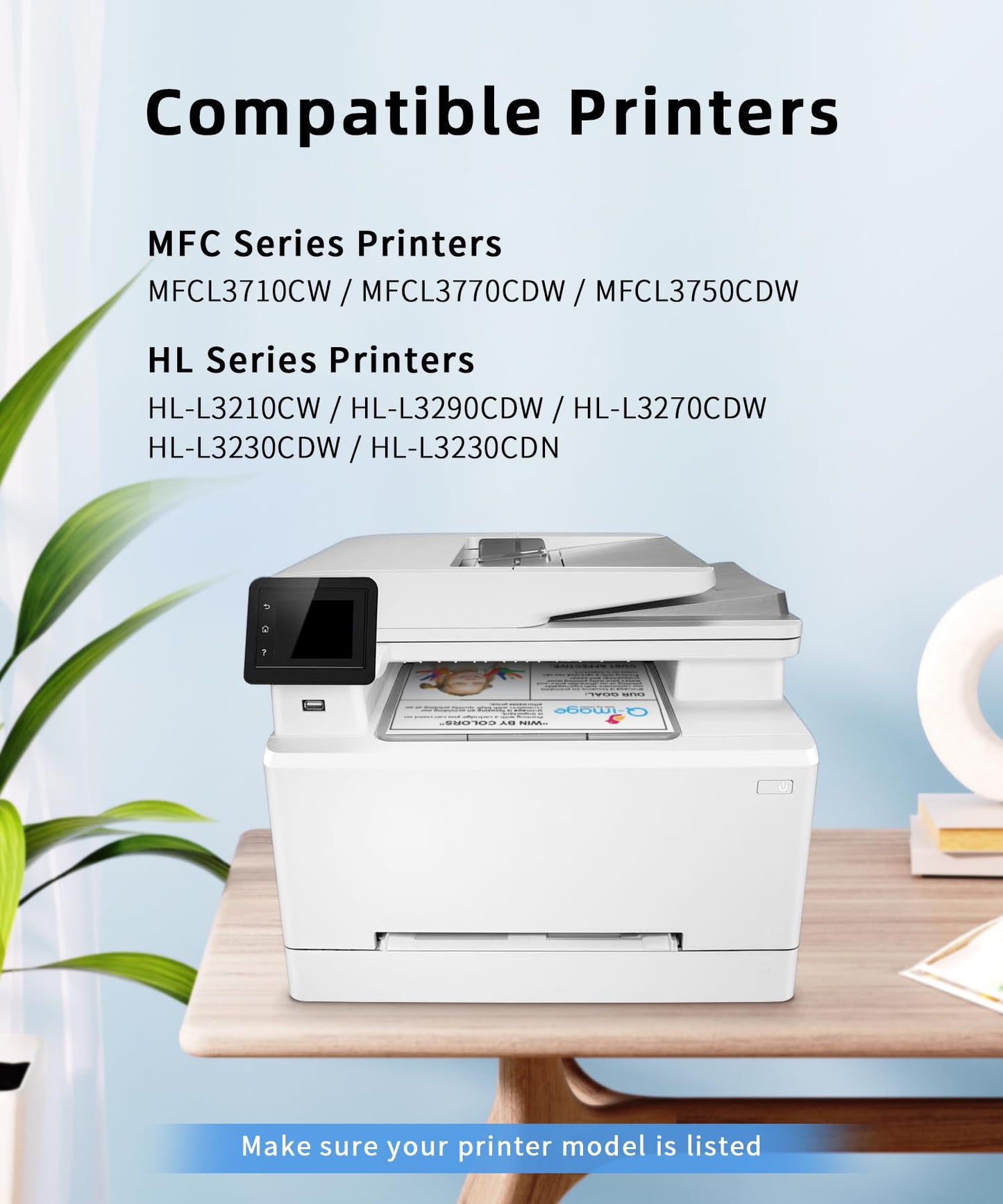 [with chip] TN227 Compatible Toner Cartridge Replacement for TN227 TN223 TN-227bk TN-223bk Work with MFC-L3770CDW MFC-L3710CW HL-L3270CDW HL-L3290CDW L3750CDW Printers (TN-227BK/C/M/Y,4 Pack)