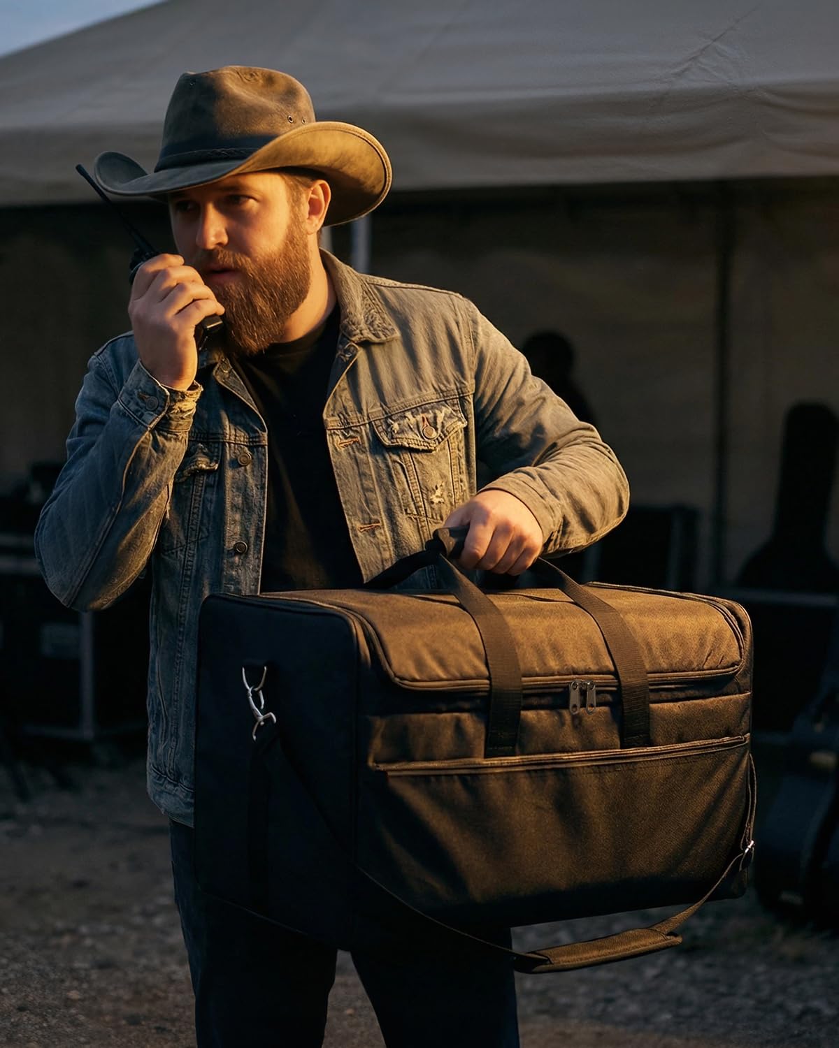 Amazing Fair Large Cajon Box Drum Carry Bag with Carry Handle and Shoulder Straps (Black, 13.5"×21"×14")