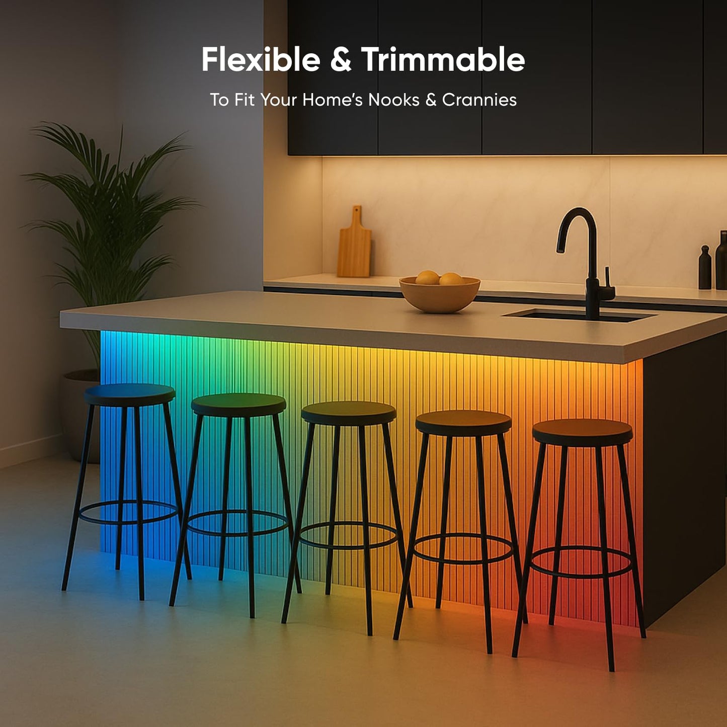 Nanoleaf LED Lights Strip for Bedroom, Matter Bluetooth & WiFi Smart Multicolor LED Lightstrip 16.4ft - RGB & Whites, App & Voice Control, Works with Apple Home, Google Home (50 Zones)