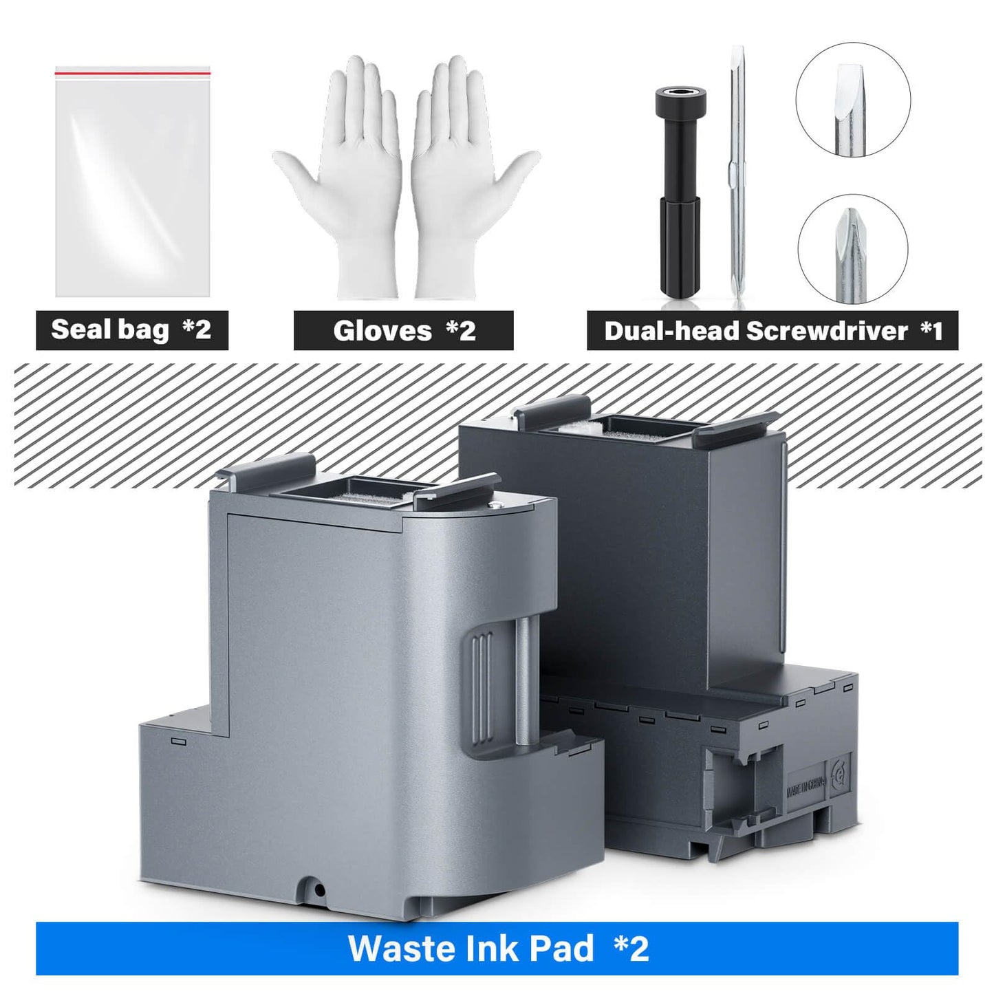 Waste Ink Pad Replacement for Epson Ecotank ET-2850 ET-2760 ET-2700 ET-2750 ET2850 ET2760 ET2700 ET2750 Printers, Compatible for Epson Ink Pad Replacement Maintenance Box (2 Packs)