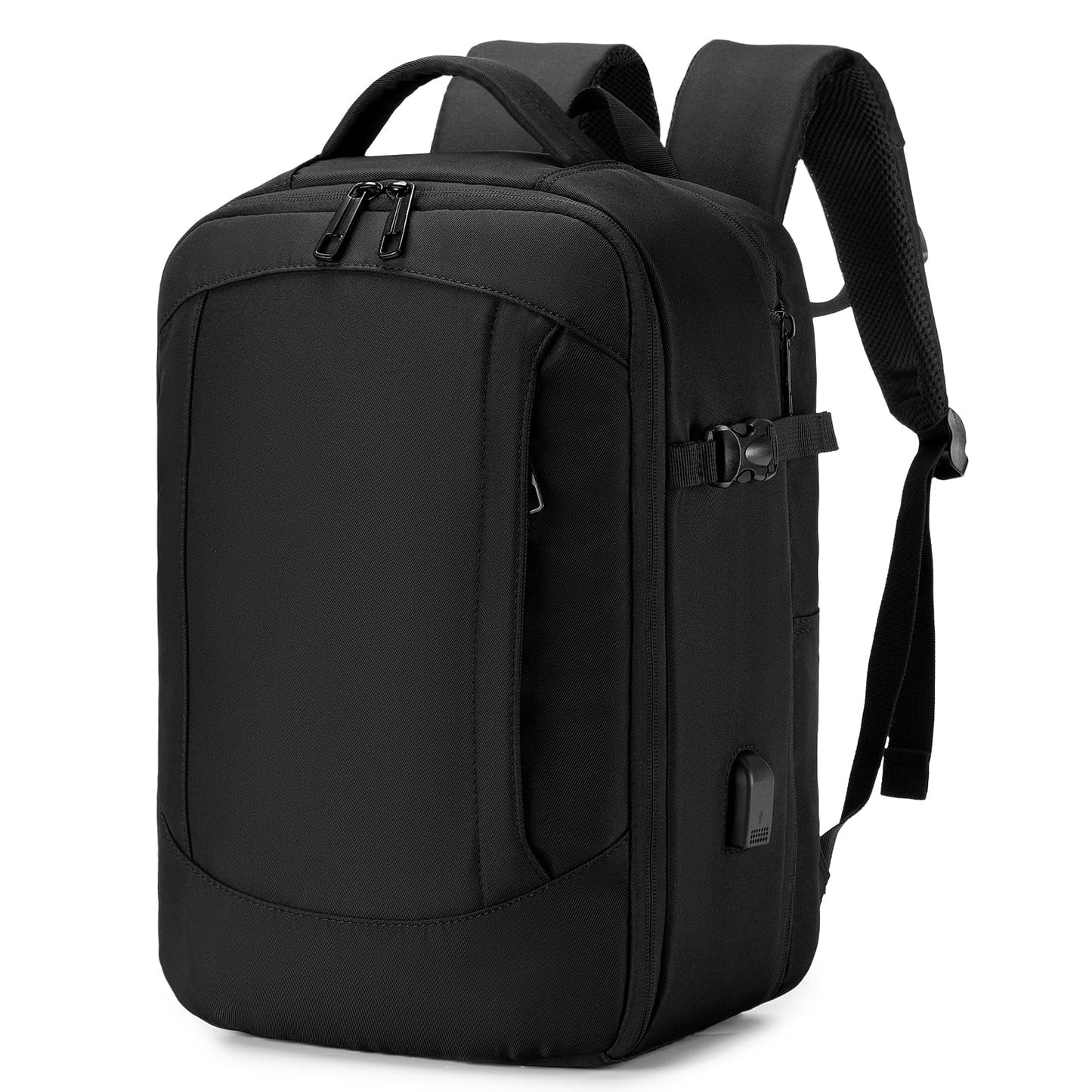 COSCOOA Expandable Travel Backpack 20-30L,United Airlines Personal Item Bag 17x10x9 inch, Ryanair 40x20x25 CM Carry on Bag, Black, 40x25x20 cm