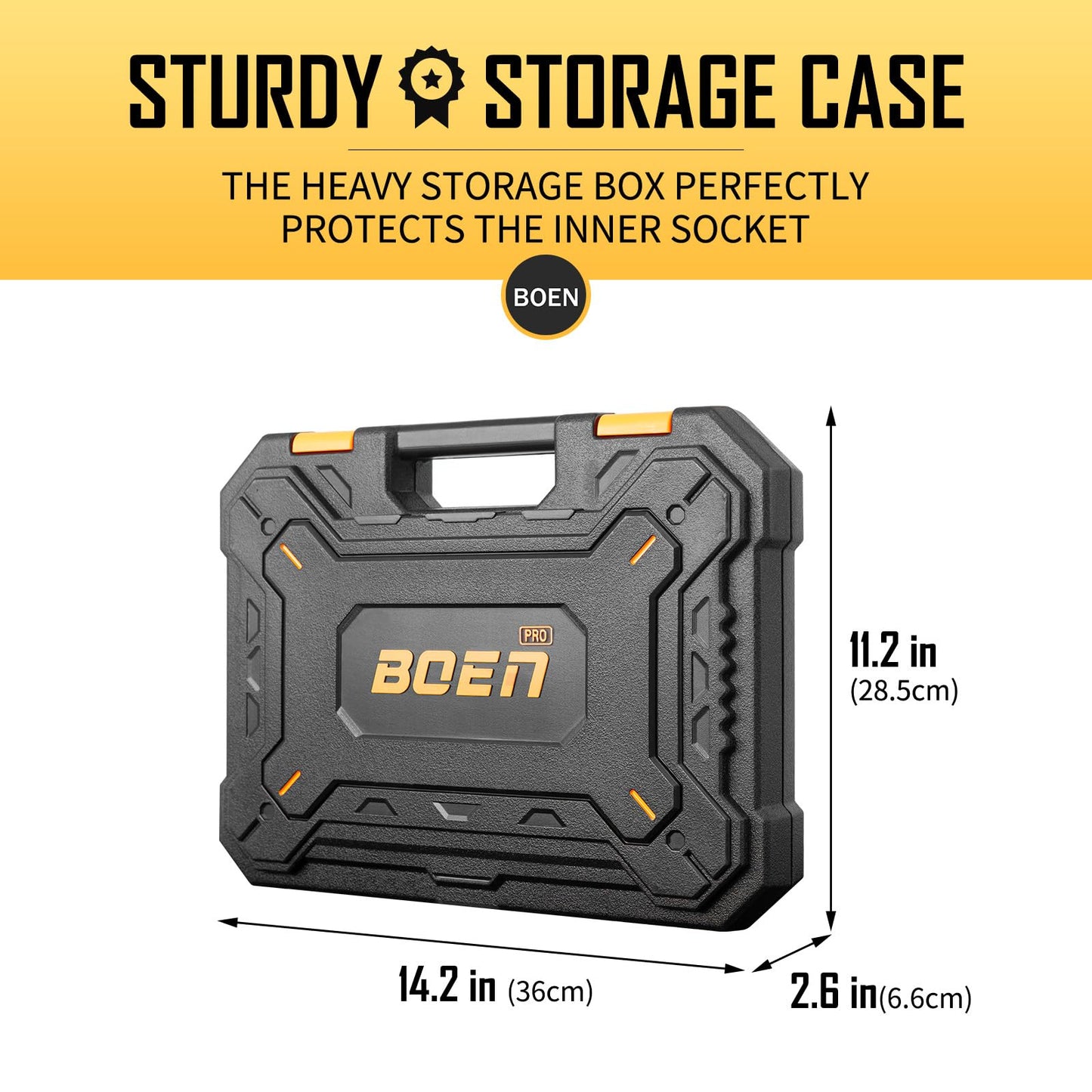 BOEN Pro 1/2" Drive Metric Deep Impact Socket Set, 21-Piece CR-MO &CR-V Steel, Upgraded Torque & Durability, 10mm-24mm, Includes Extension Bars, Universal Joint, Adapter – Meets ANSI