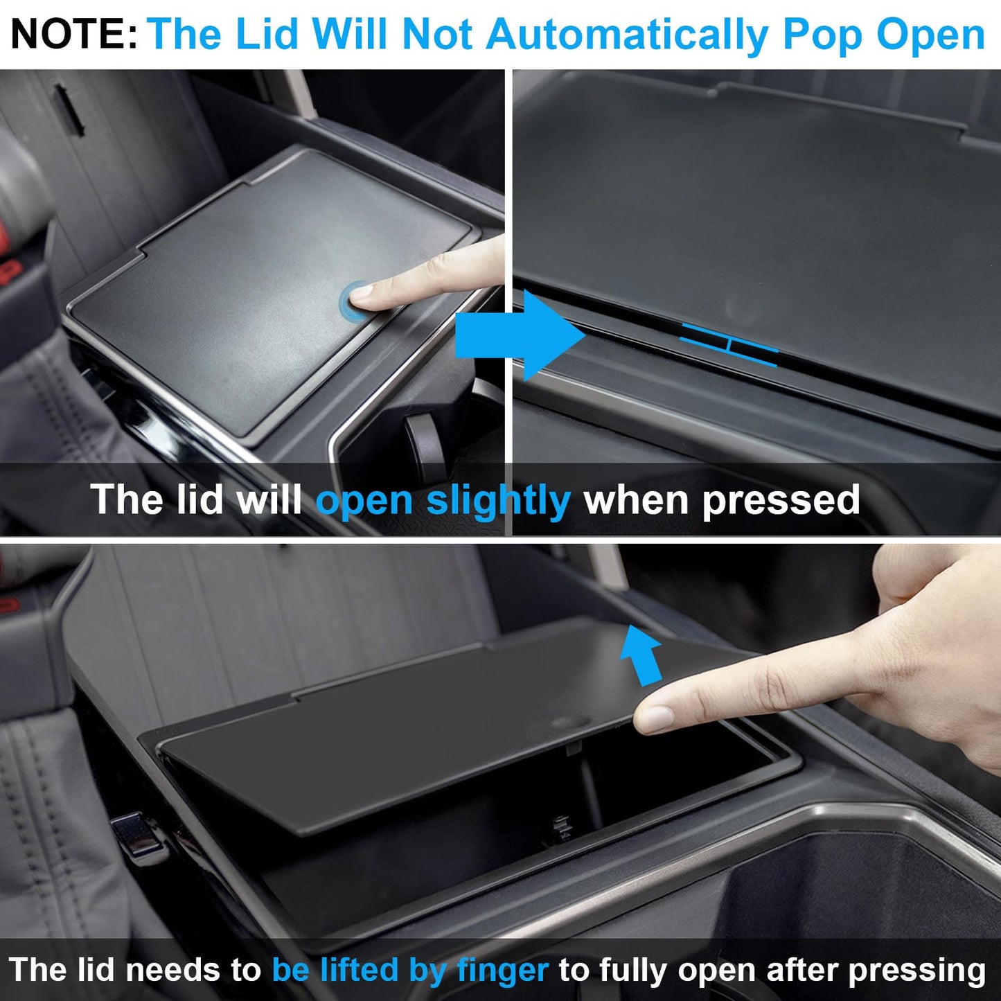 Center Console Hidden Organizer Compatible with 2022 2023 2024 2025 2026 Toyota Tundra and 2026 Toyota Sequoia Accessories OEM Secret Compartment Storage Box Press Open(Fit SR/SR5/Limited/TRD Pro)