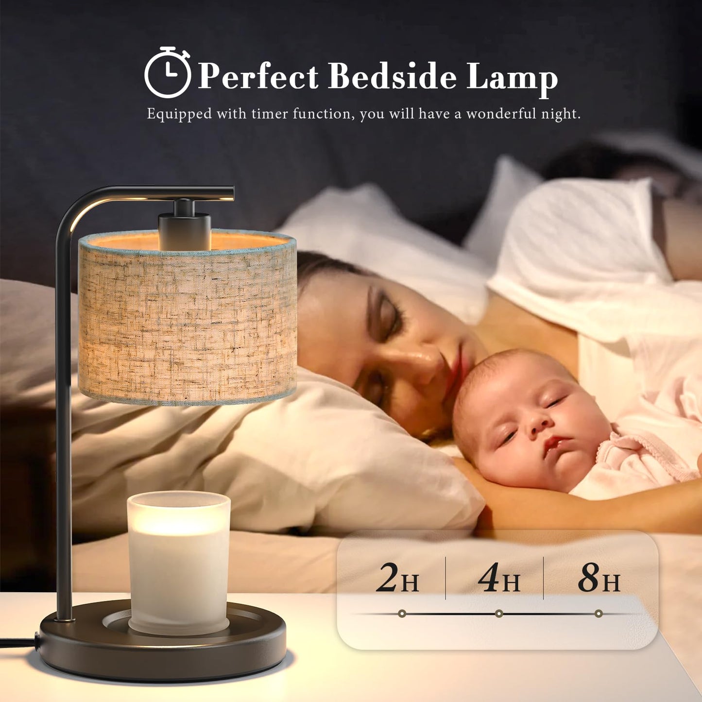 Spclsim Black Candle Warmer Lamp with Timer Dimmer, Dimmable Electric Candle Wax Warmer Heater with 2 Bulbs, Birthday Gifts for Women Her, Mom Gifts Idea, Thanksgiving Housewarming Gifts