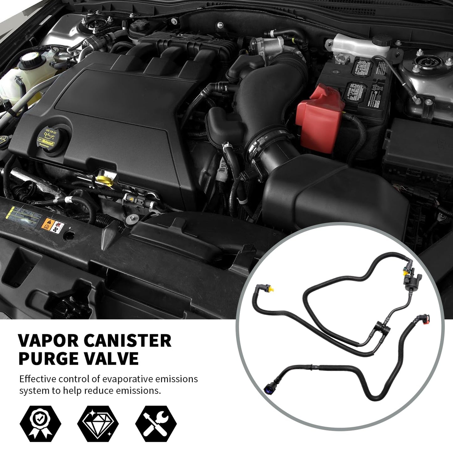 Hoypeyfiy F2GZ-9D289-A Vapor Canister Purge Valve, Replacement for Ford Edge 2.0L EcoBoost 2015-2019, Replacement for Lincoln MKX 2016-2018, Replacement for Lincoln MKZ 2017-2020