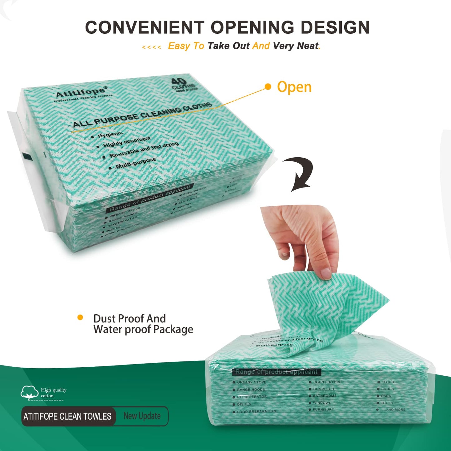Atitifope Disposable Cloths for Cleaning 160Count Nonstick Wiping Rags Reusable Cleaning Towels Dish Cloths