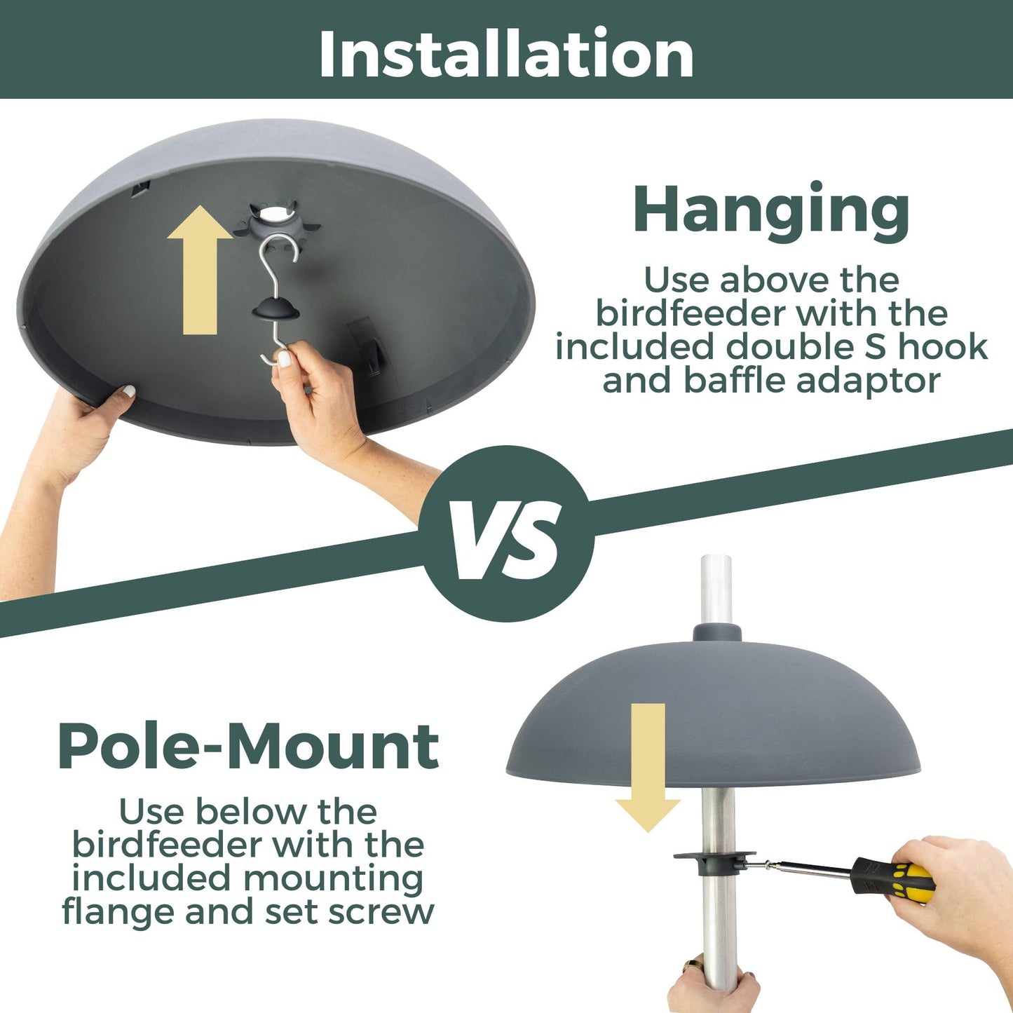 North States Mypet Two-Way Squirrel Baffle, Grey