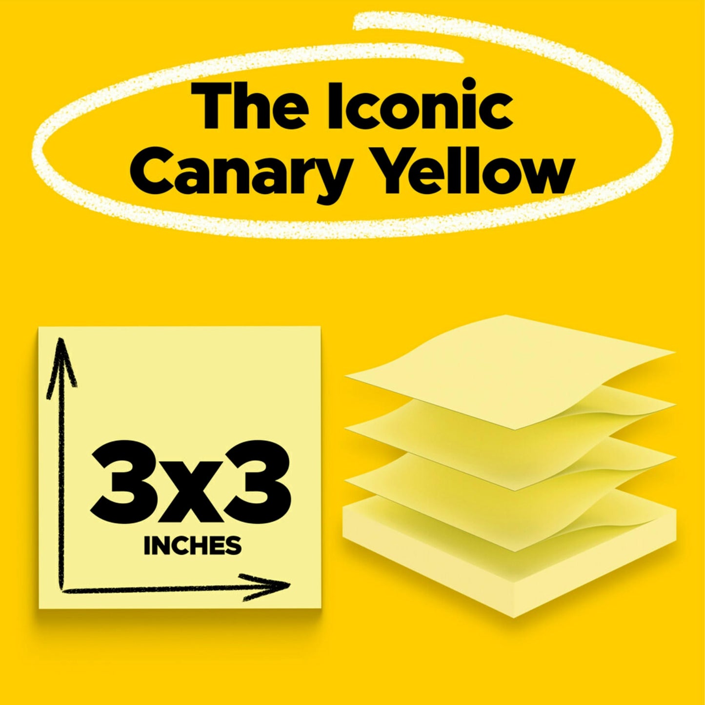 Post-It Notes Original Pop-Up Sticky Notes, 3" x 3", 24 Pads, 90 Sheets/Pad, Canary Yellow (R330Y24VAD)