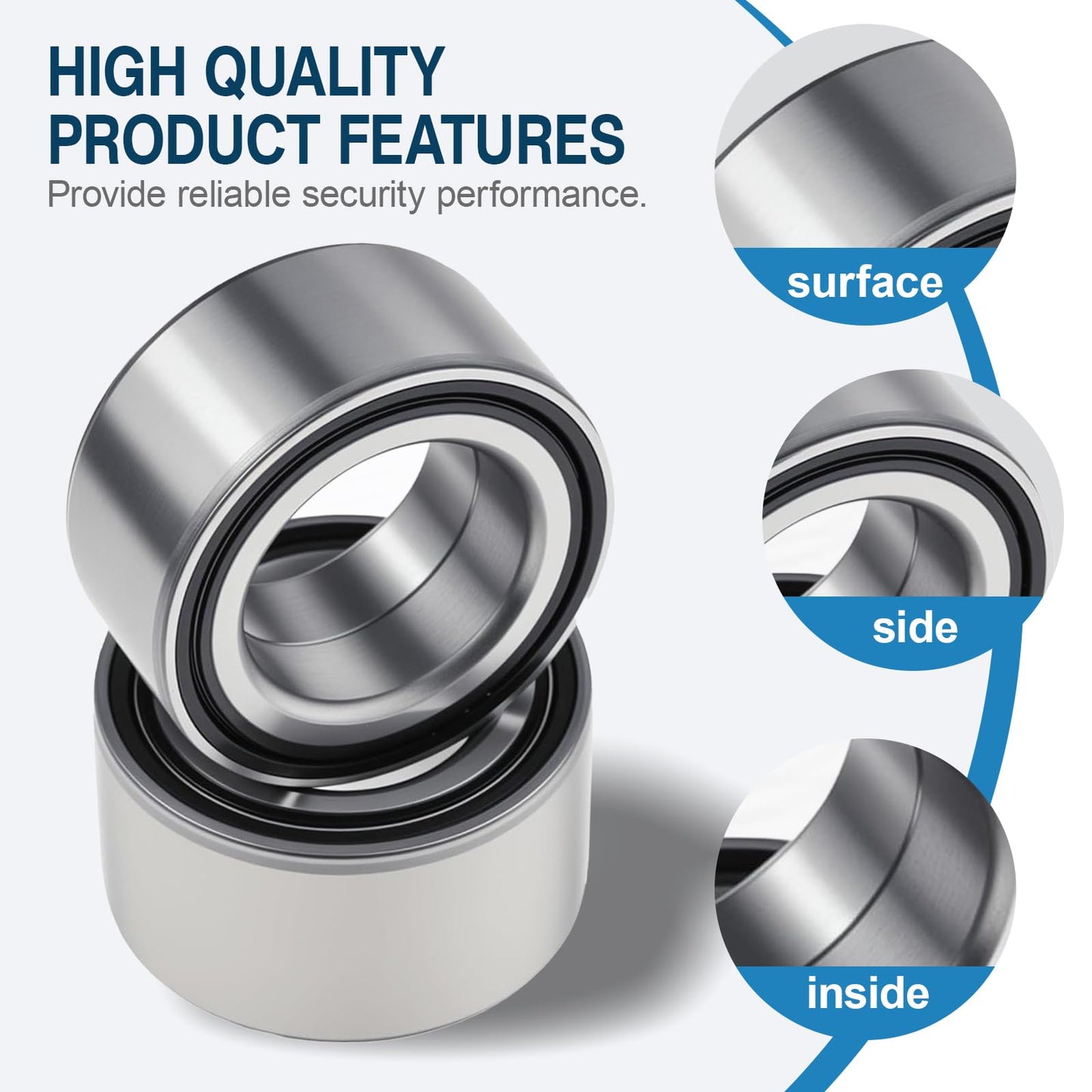 BAYUIHON Front and Rear Wheel Bearings 3514699 3514635 for Polaris Ranger RZR 800/RZR S 800 2010-2014, Ranger 900 XP 2013-2015, Replaces # 3585502 3514627