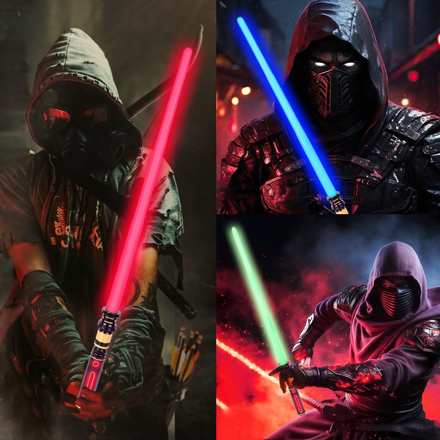Light Up Sabers, 3 Packs Light Sword for Kids with FX Sound, Expandable Light Up Saber for Cosplay Halloween Dress Up Parties Birthday Christmas (Red.Green.Blue)