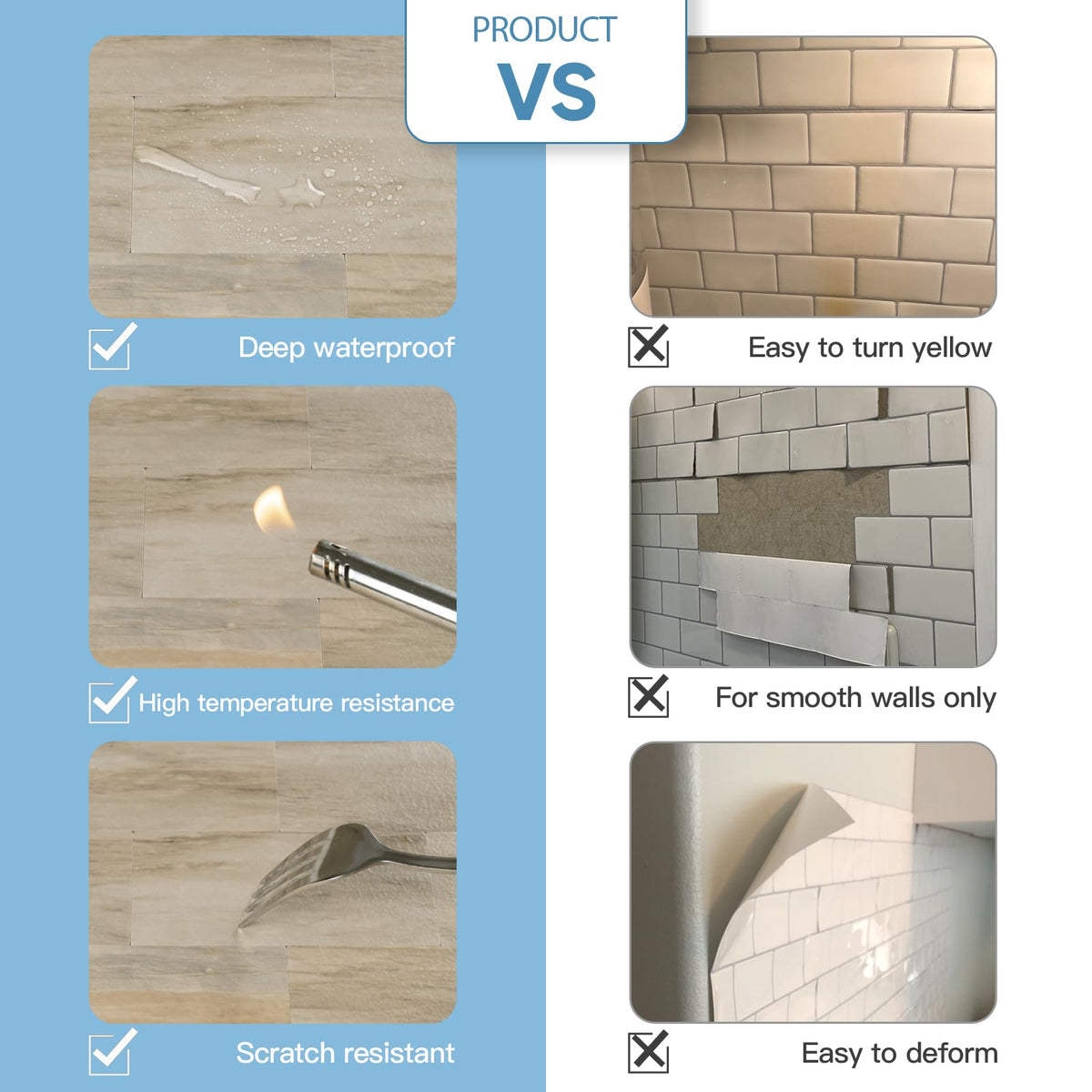 OYASIMI 10-sheet Slate Beige Peel and Stick Backsplash, 12’’Ceramic Look Subway Tile, Waterproof Peel and Stick Wall Tiles for Kitchen and Bathrrom