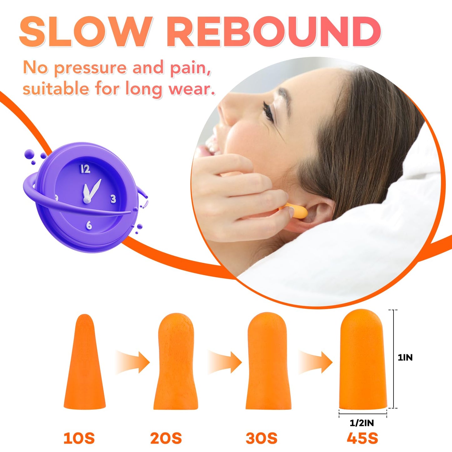 VOISEN Soft foam earplugs,250 Pairs Ear Plugs for Sleeping,Studying, Loud Events, Traveling & Concerts, Individual Package
