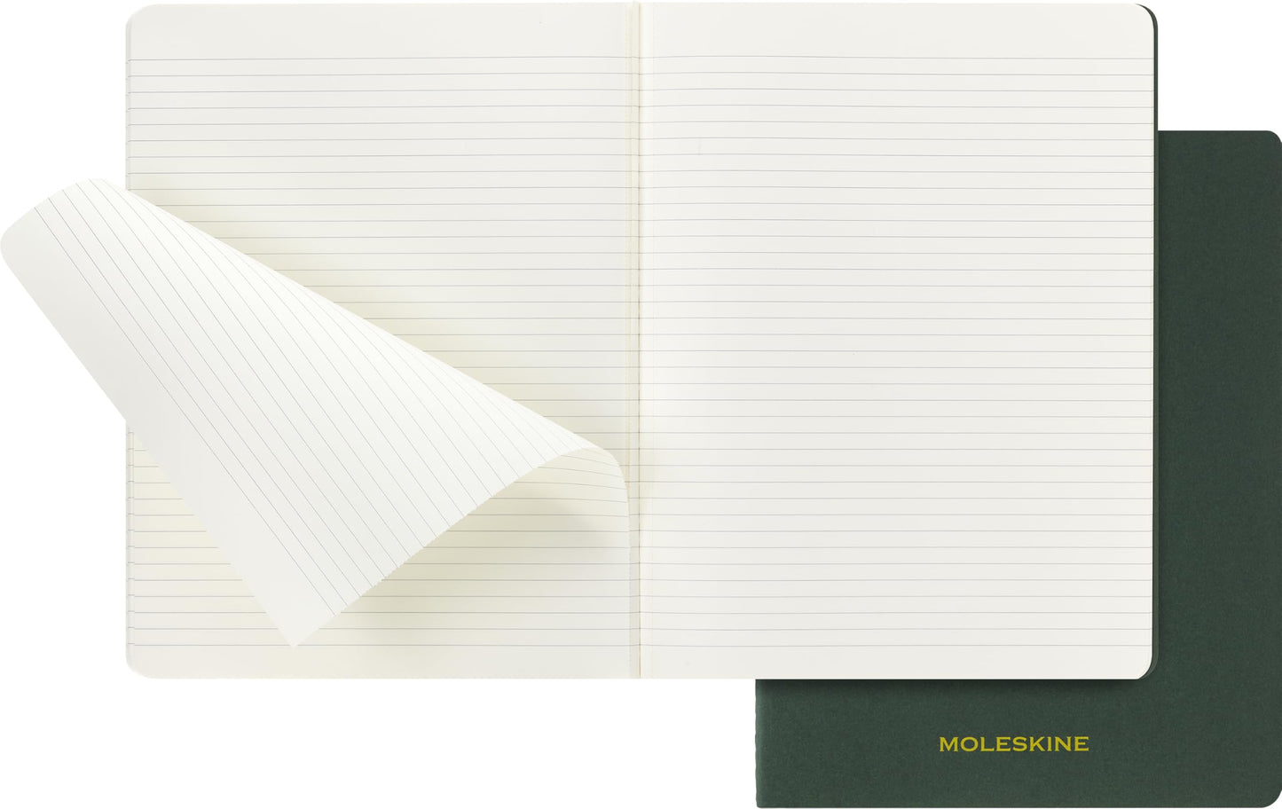 Moleskine Student Cahier Journals (Set of 2), Soft Cover, Ruled, XXL (8.5" x 11"), Myrtle Green