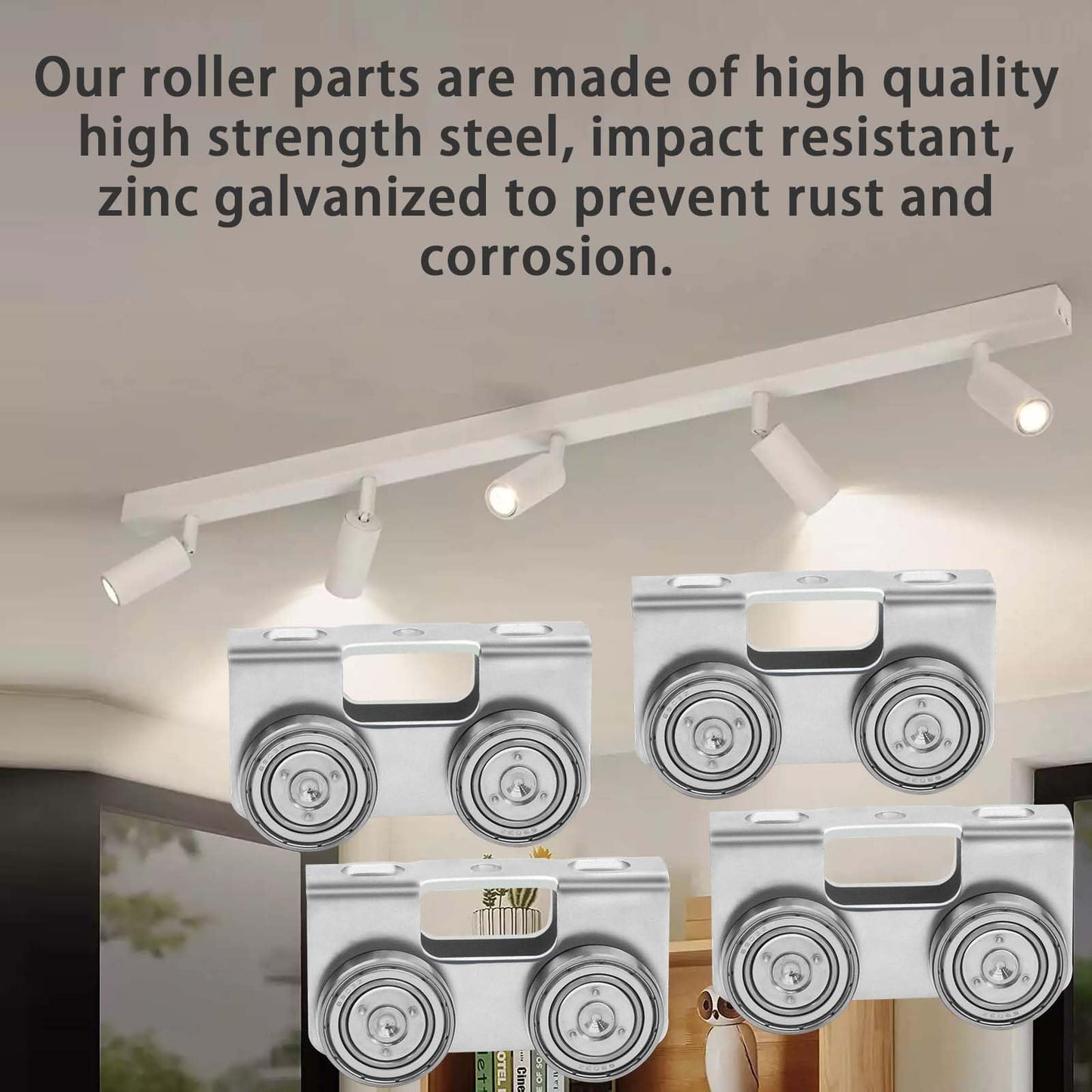P2750-EG Trolley Assembly 4 Wheel Light Duty for Use with All 1-5/8" P1000, P1001, P5000, P5001, P5500, P5501 or Taller Strut Channel, Unistrut, Superstrut (4Pack)