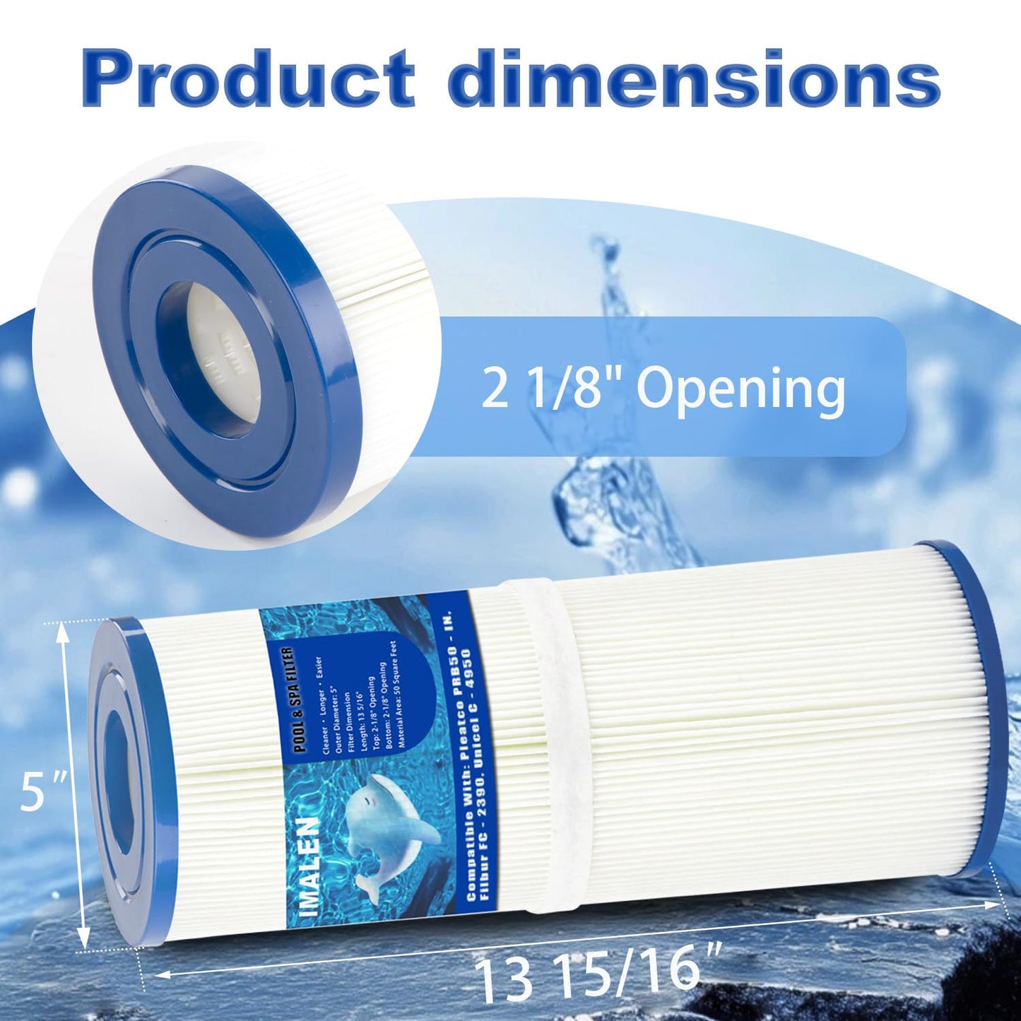 IMALEN Spa Filter Compatible with PRB50-IN Hot Tub Filter, C-4950, FC-2390, Guardian 413-212-02, J200 Series Filter, 03FIL1600, 373045, 2 Pack