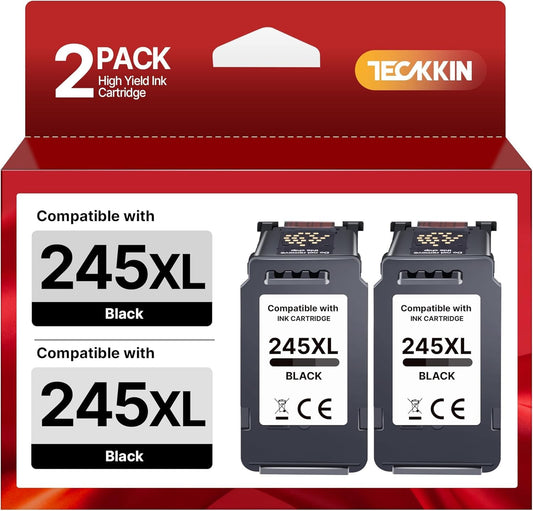 245XL Black Ink Cartridge 2 Pack Compatible Replacement for Canon 245XL Black Ink PG-245XL PG245 PG245XL for Pixma TS3420 MX492 TS3120 TR4520 TR4527 MX490 MG2525 MG2920 TS3320 TS3100 MG3020 Printer
