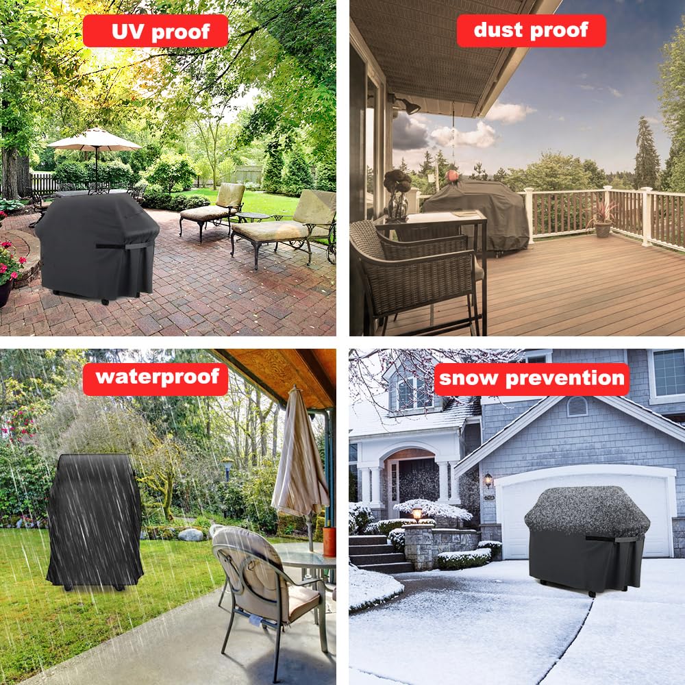 Samhe Grill Cover, 75-Inch Heavy Duty Waterproof UV Resistant Tear Resistant BBQ Gas Grill Cover for Nexgrill Brinkmann Weber and More