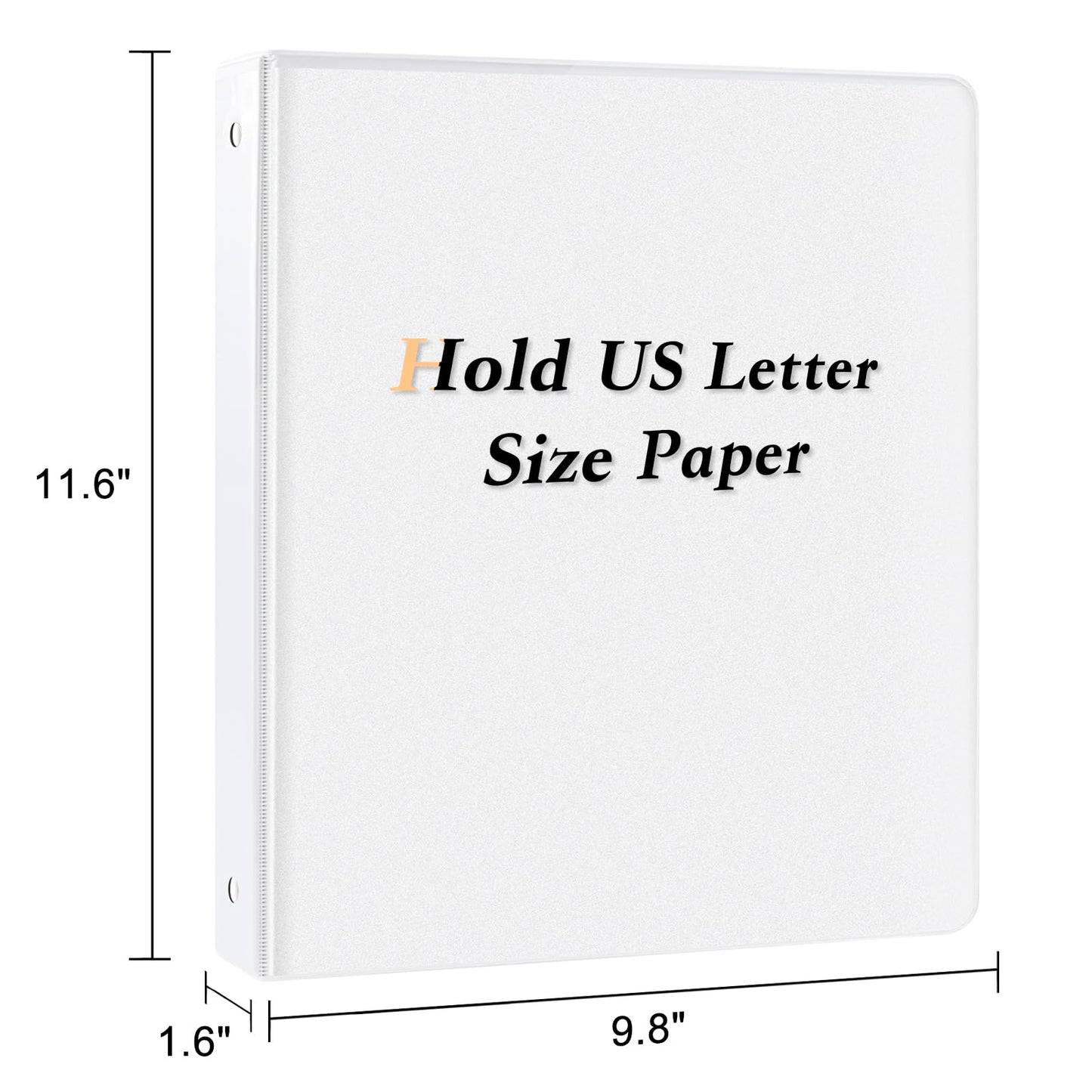 CIXILDTS 1-inch 3 Ring Binder with 2 Interior Pockets, 1'' Basic Binders Holds US Letter Size Paper - Durable, Versatile Binders for Office and School Use, 12 Pack, Balck (12-Pack, White, 1")