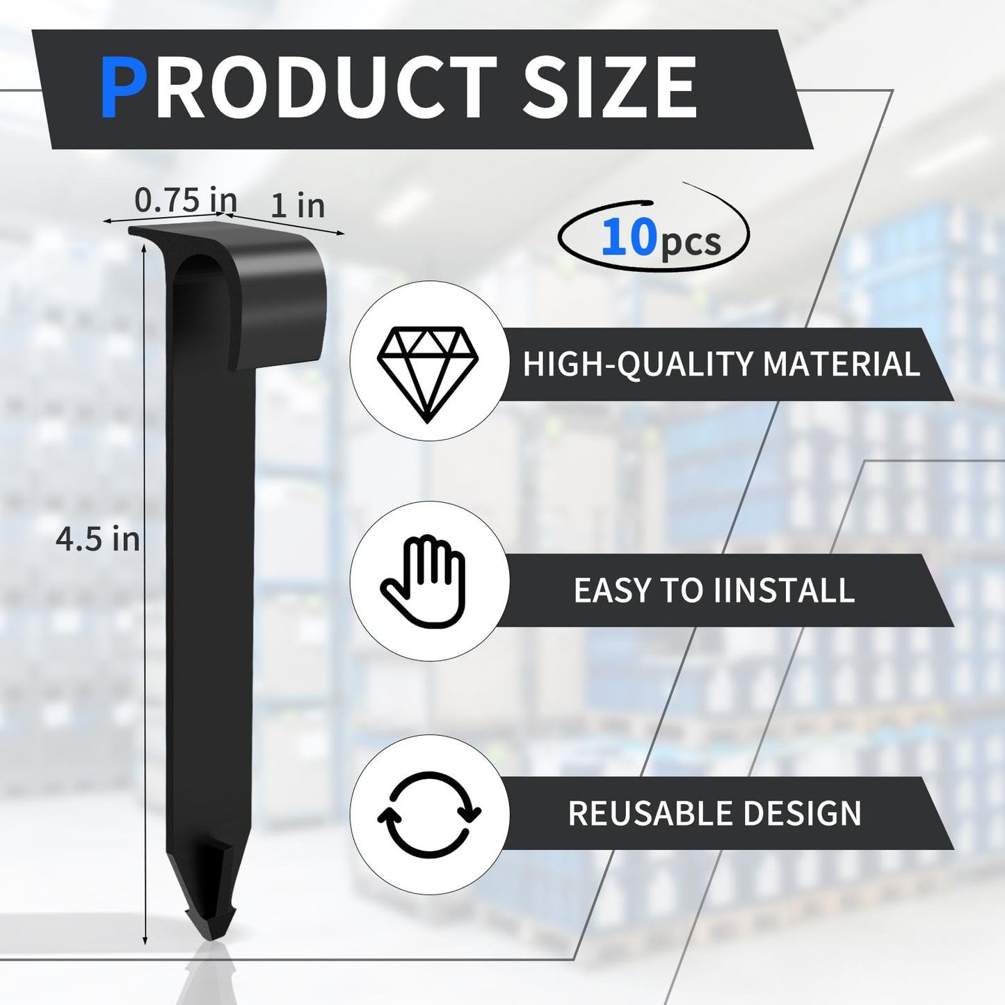 100 Pack 1/2 Inch Irrigation Tubing Hold Down Anchor Stakes, 3/4 x 4.33 Inch Drip Tubing Stakes for Garden, Greenhouse, Sprinkler and Landscaping, Non-Metal Pipe Clips