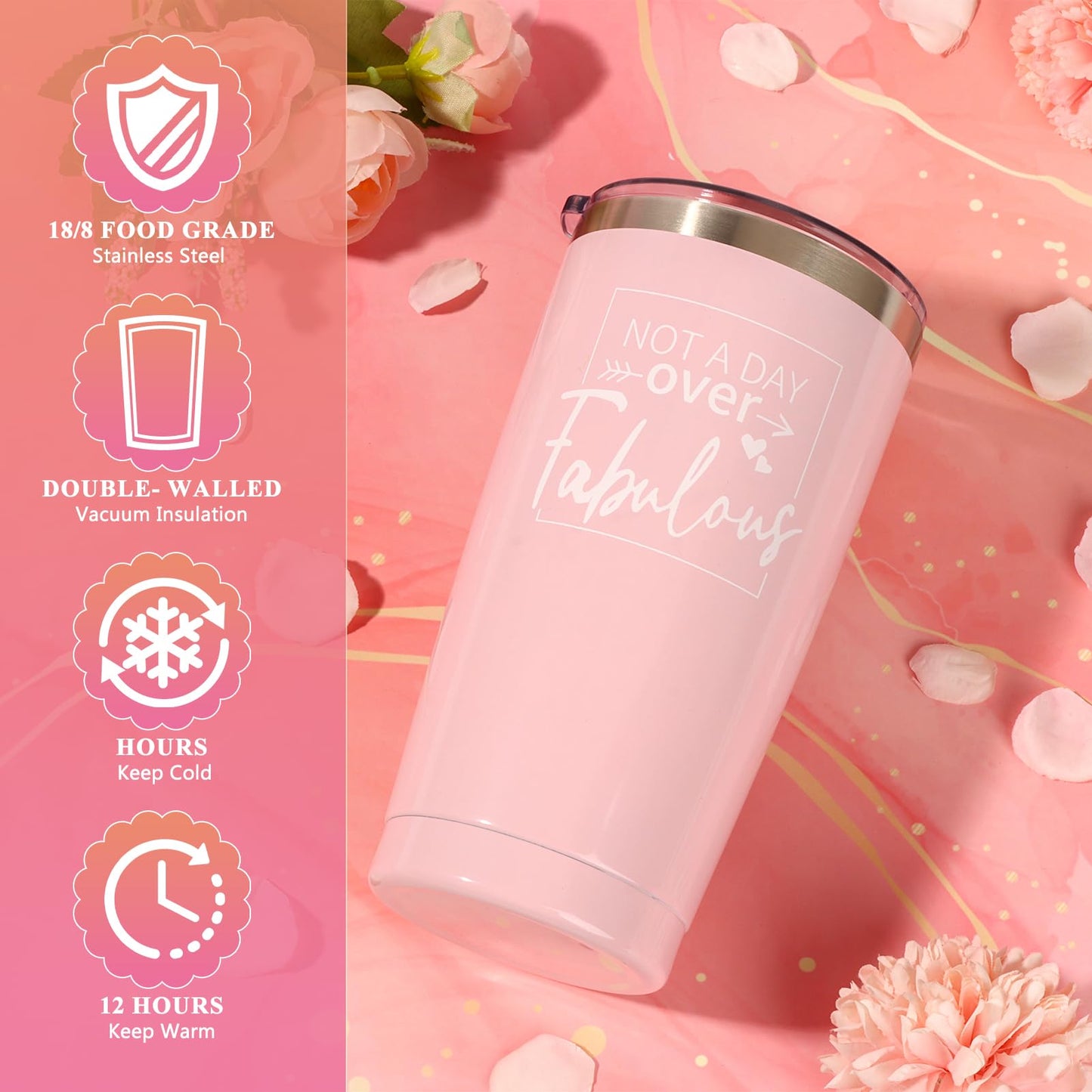 Birthday Gifts for Women Friendship, Pink Relaxing Spa Gifts Basket Set for Women, Self Care Gifts Unique Happy Birthday Gift Idea for Mom Her Best Friends Sister Wife Girlfriend Coworker Teacher (Pink)