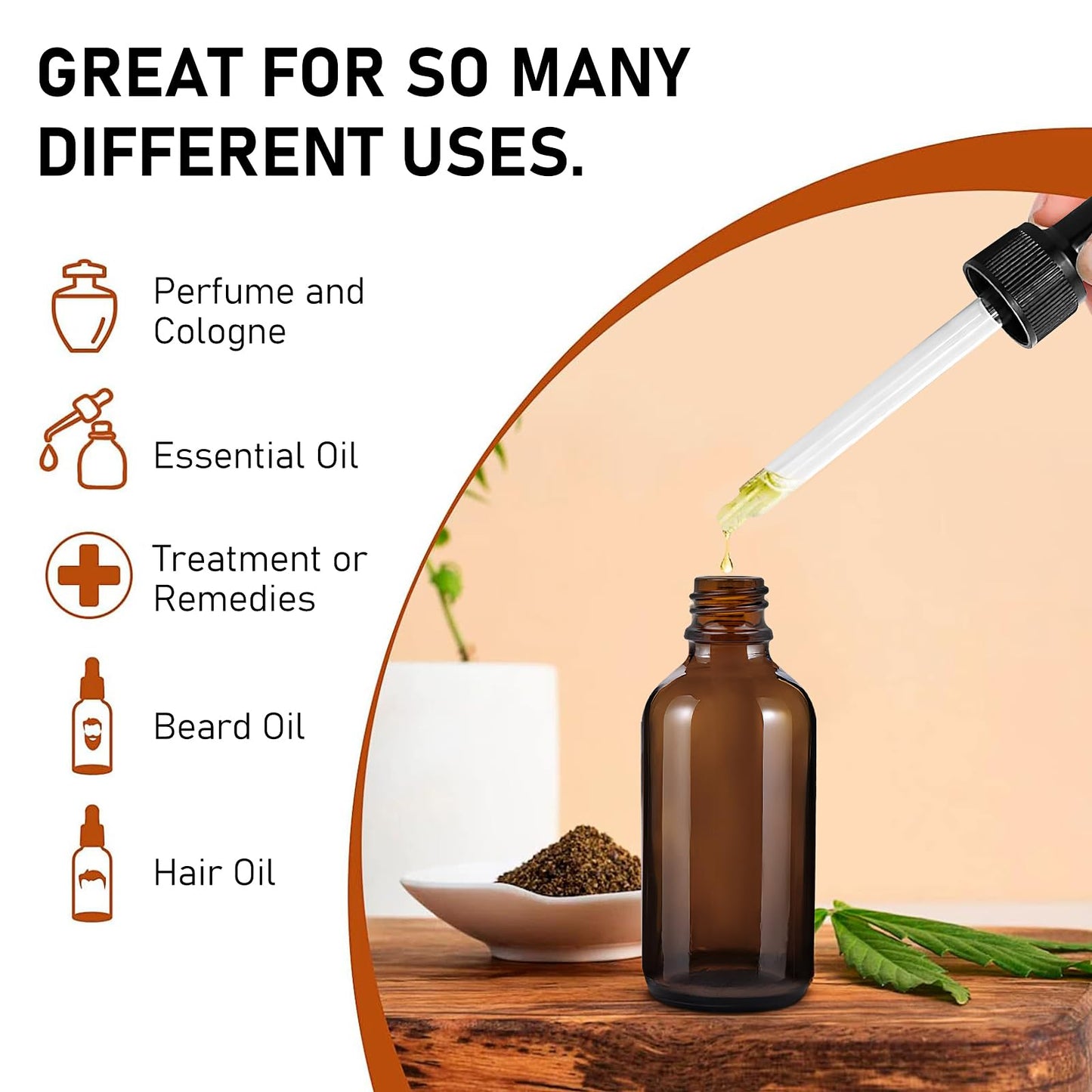 40 Pieces Glass Dropper Bottle, 2 oz Amber Glass Bottles Eye Dropper Bottles Tincture Bottles Empty Oil Dropper Bottle for Essential Oils, Perfume, Liquids