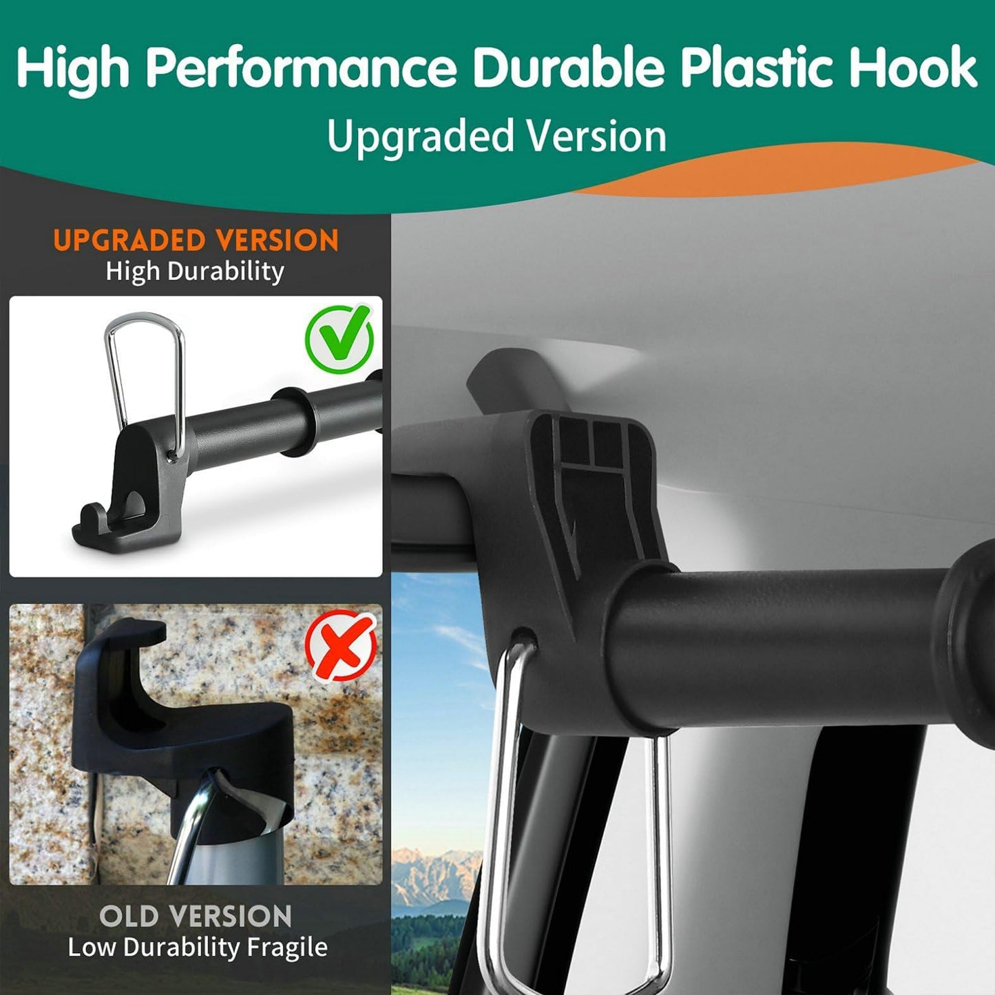 Car Clothes Hanger Bar – Adjustable Telescopic Car Clothes Rack, 30–62 Inches, for Wrinkle-Free Clothes Hanging in Vehicles, Heavy-Duty Non-Slip Car Hanging Rod for Sedans, SUVs, Trucks, Travel