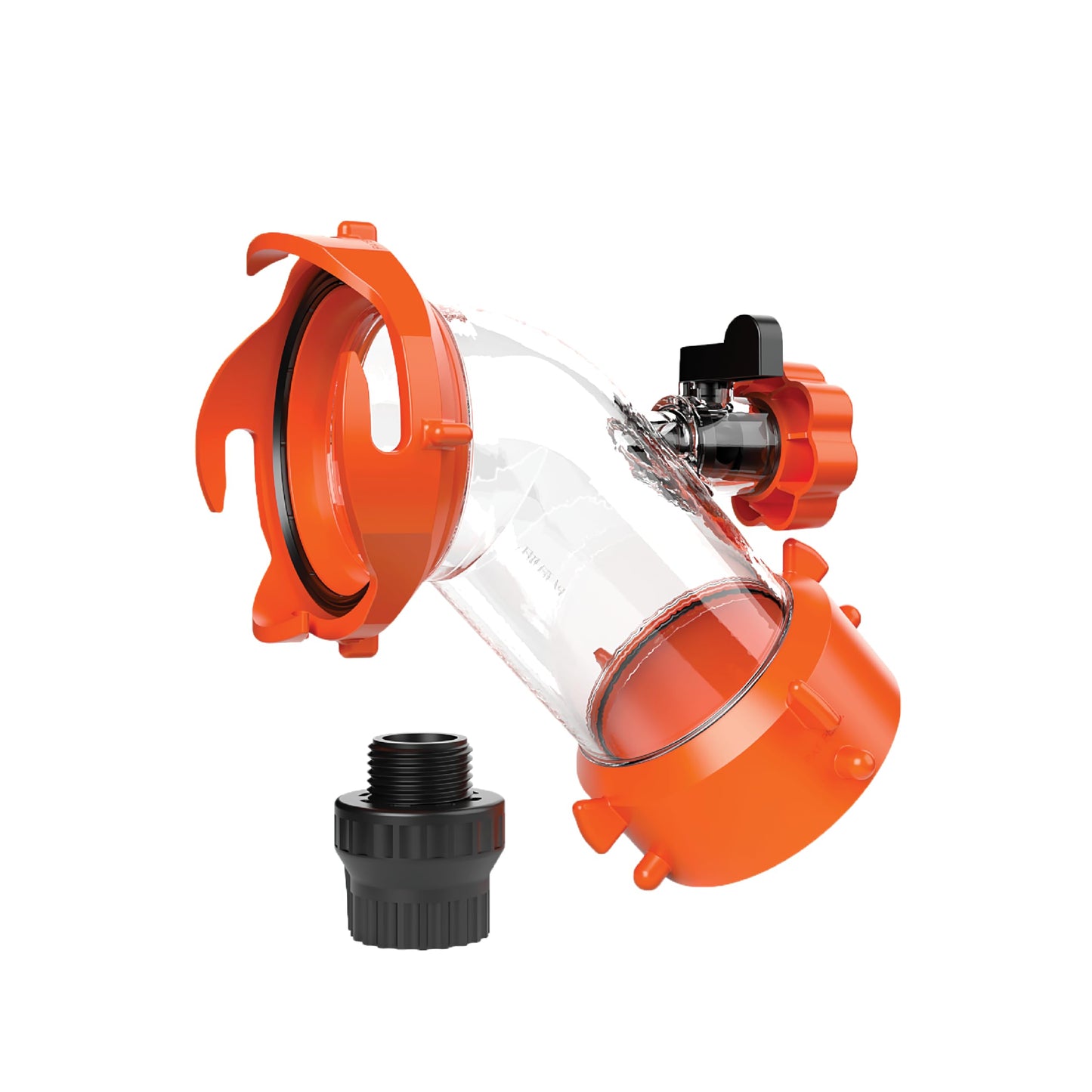 Camco Rhino Blaster — Camper Holding Tank and RV Portable Waste Tank Rinser — Provides Thorough RV Tank Cleaning — Features a Backflow Preventer & 45-Degree Clear Elbow Adapter (39080)