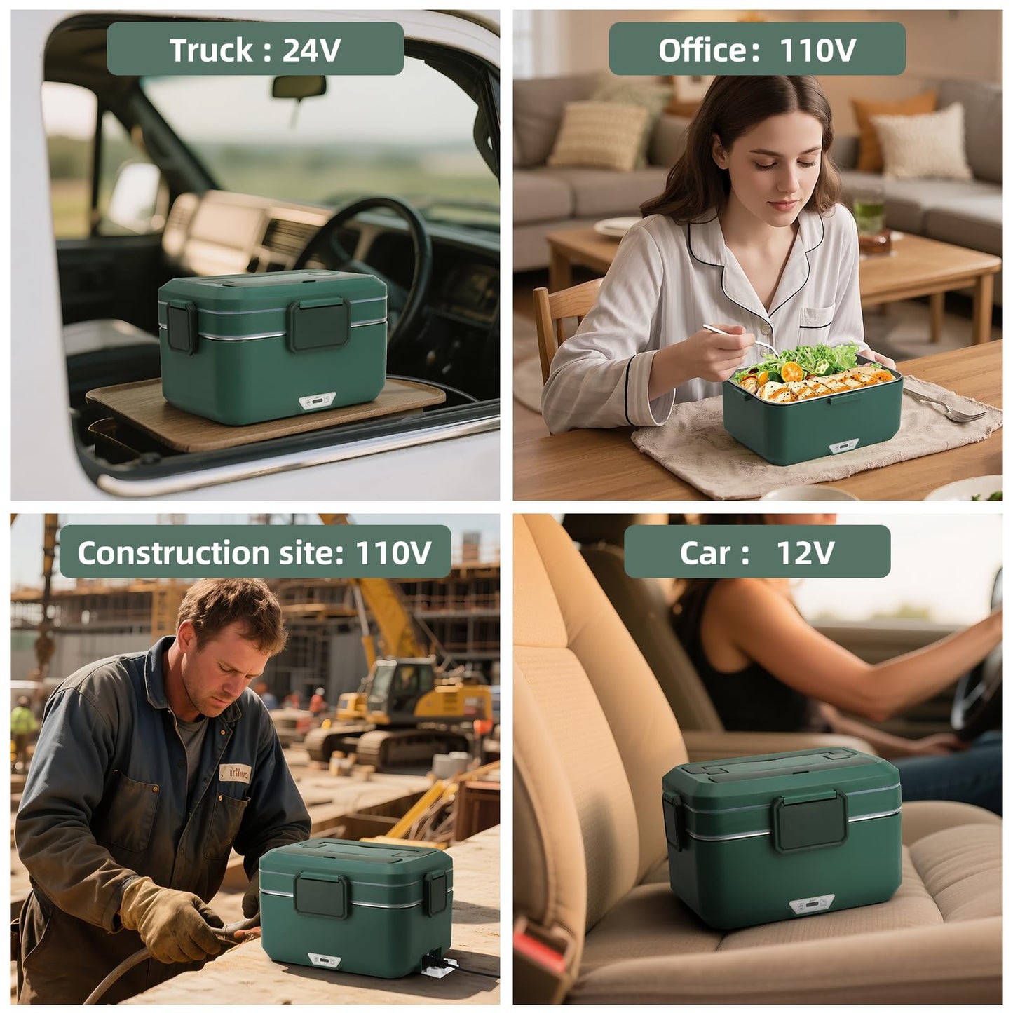 Electric Lunch Box 100W 3.5L 2-Layer Heated Lunch Box for Men/Adults/Car/Truck/Home, Dual Mode 2.5L + 1L Car Food Warmer Lonchera Eléctrica Portátil Portable Large Electric Lunch Box for Men