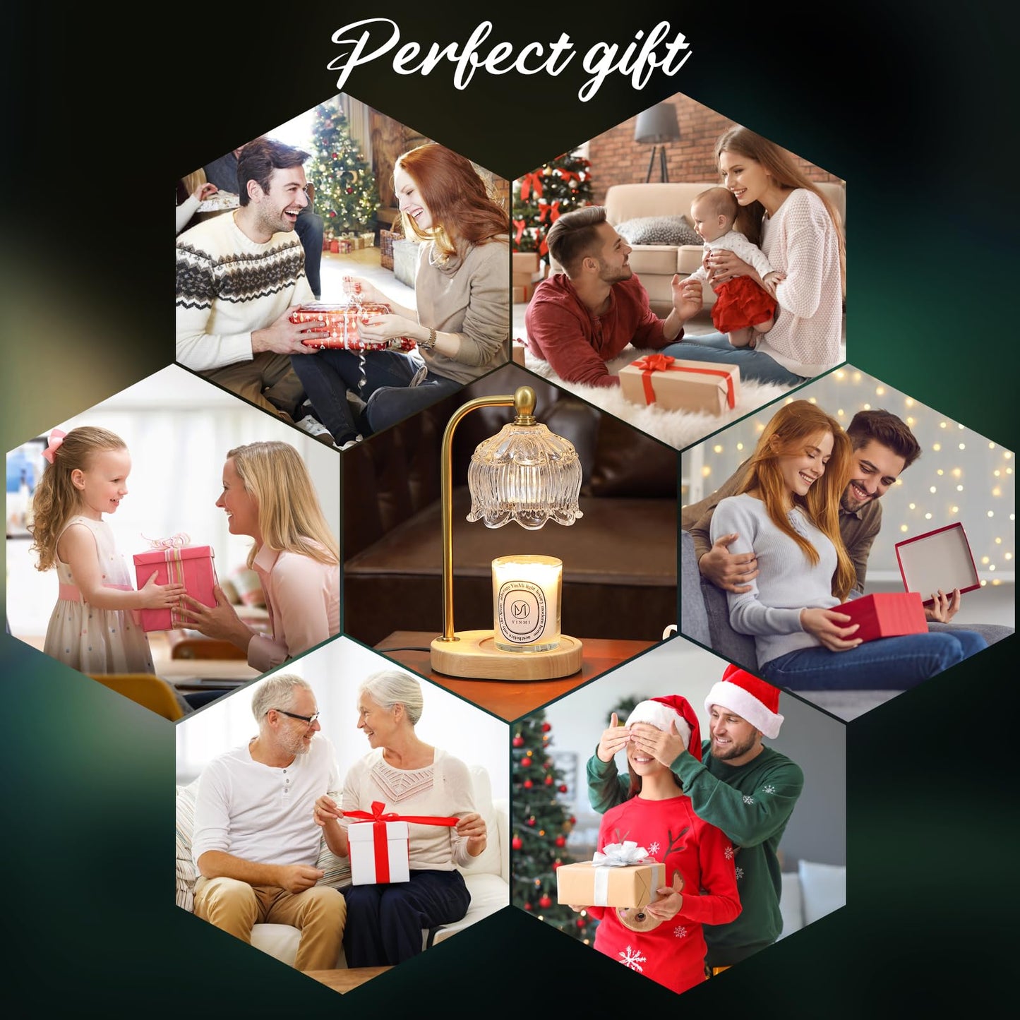 Candle Warmer Lamp with Timer Dimmable,Antique Brass Candle Lamp,Wax Melt Warmer Light for Jar Candles,Mother's Day/Birthday/Christmas Gifts for Mom/Wife,Home Decor Lamp,with 2 Bulbs