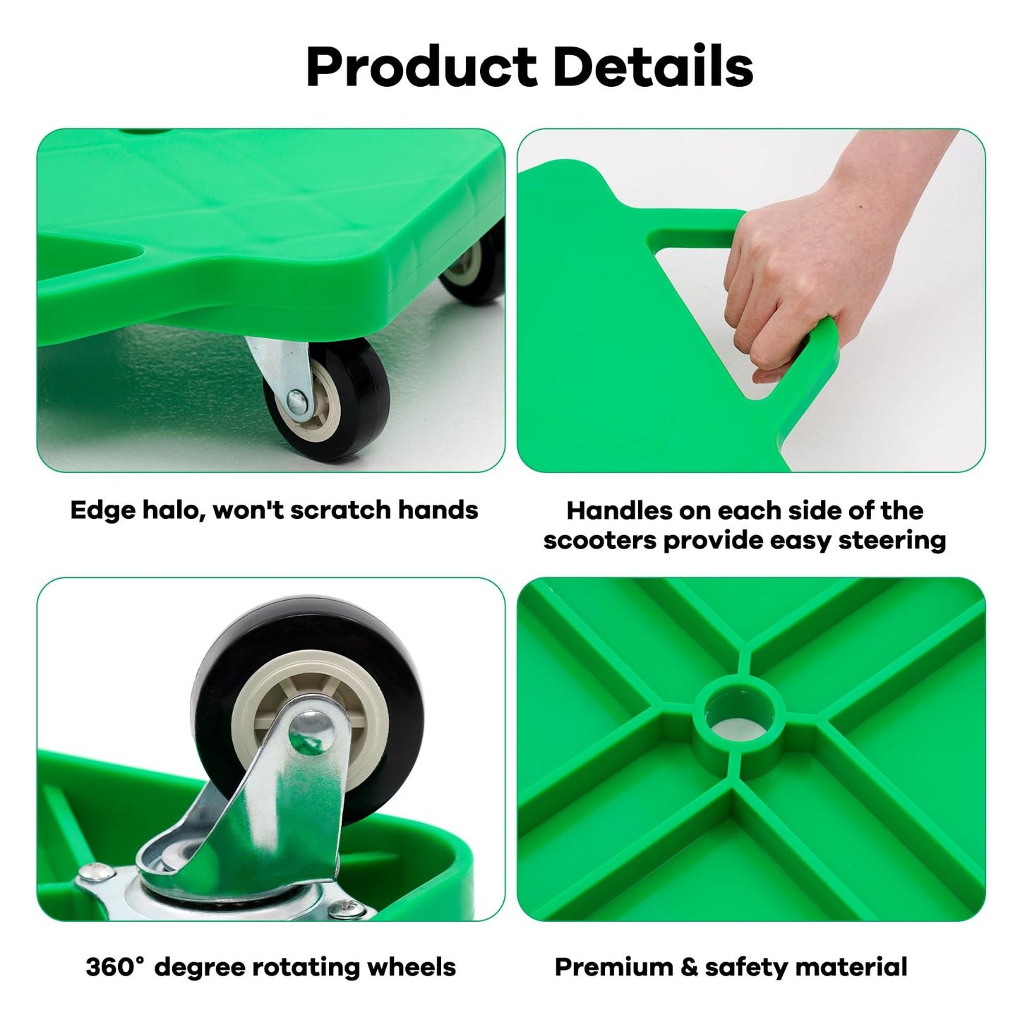 Kids Sitting Scooter Board with Universal Wheels Safety Plastic Scooter for Kids Ages 3-12 Manual Sport Scooters with Handles for Gym Class