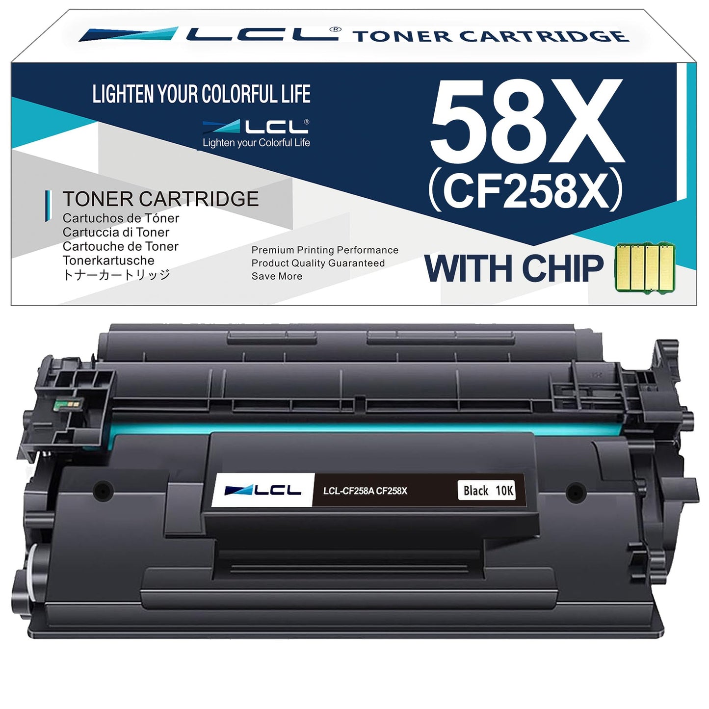 (with CHIP) LCL Compatible Toner Cartridge for HP 58A 58X CF258A CF258X (1-Pack Black) for HP LaserJet Pro M304 M304a M404d M404n M404dn M404dw MFP M428fdw M428fdn M428dw
