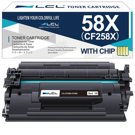 (with CHIP) LCL Compatible Toner Cartridge for HP 58A 58X CF258A CF258X (1-Pack Black) for HP LaserJet Pro M304 M304a M404d M404n M404dn M404dw MFP M428fdw M428fdn M428dw