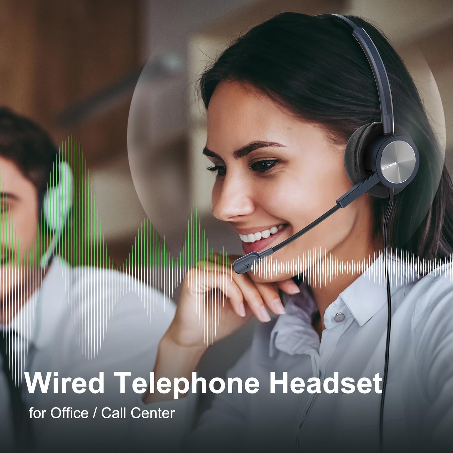 Wired Phone Headset One Ear, Call Center Office Telephone Headset with U10 RJ9 Cable, Works for Cisco Deskphone CP-7841 7931G 7940 7941G 7942G 7945G 7960 7961G 7962G 7965G 7970 8841 8865 8961 9951