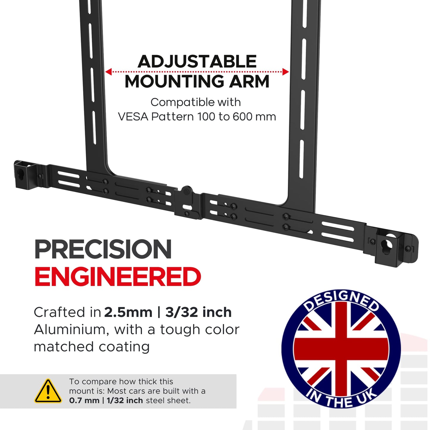 Soundbass Arc TV Mount, Black, Compatible with Sonos Arc and Arc Ultra Mounting Bracket for TV, Hardware Kit Included, Arc Soundbar, Designed in The UK