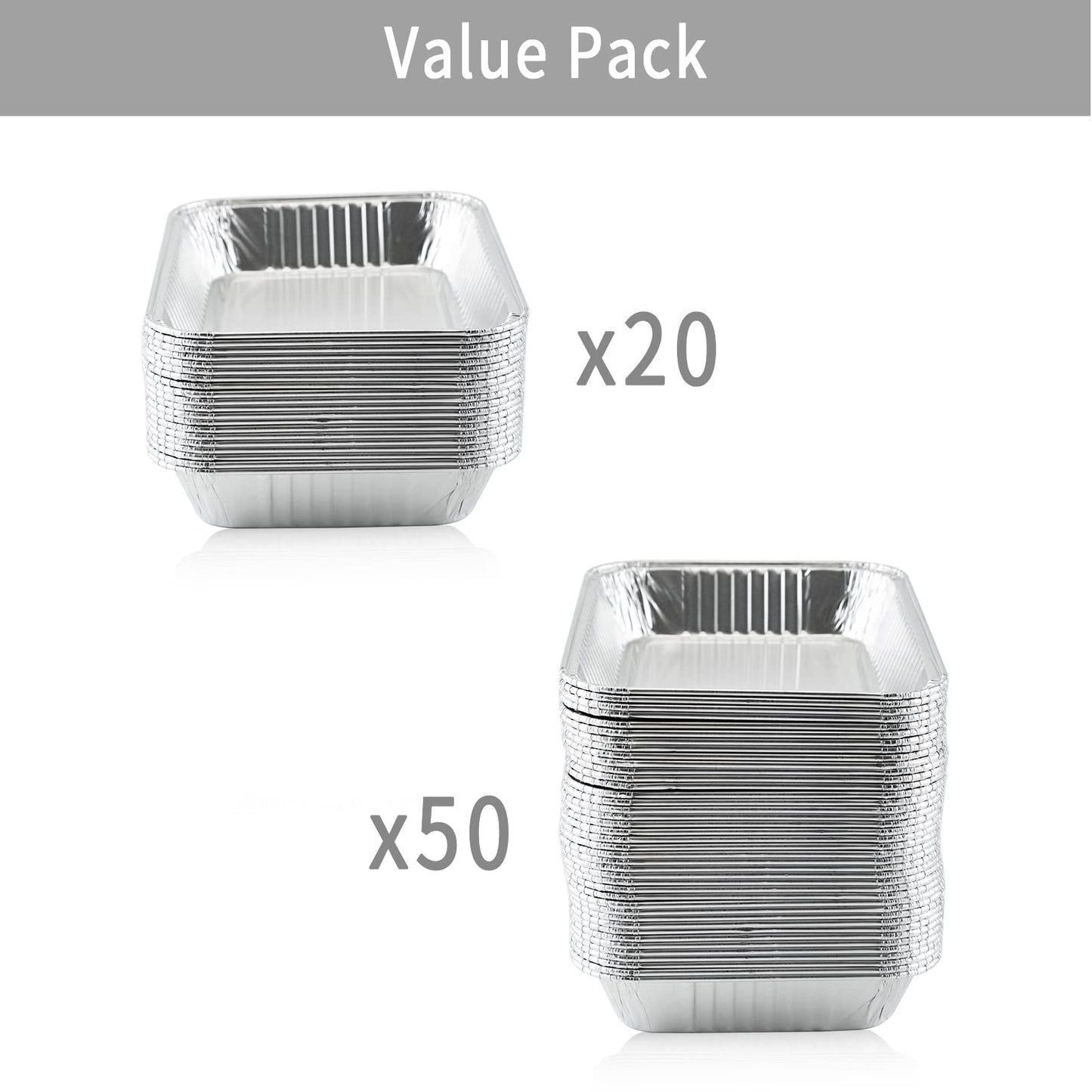 50 Pack 6415 Grease Drip Pan Liners for Weber Spirit Series, Q Series Grills,Genesis II LX 200 and 300 Series, Disposable Aluminum Foil BBQ Grease Trays, & for Baking Heating Storing Food 8.5" X 6"