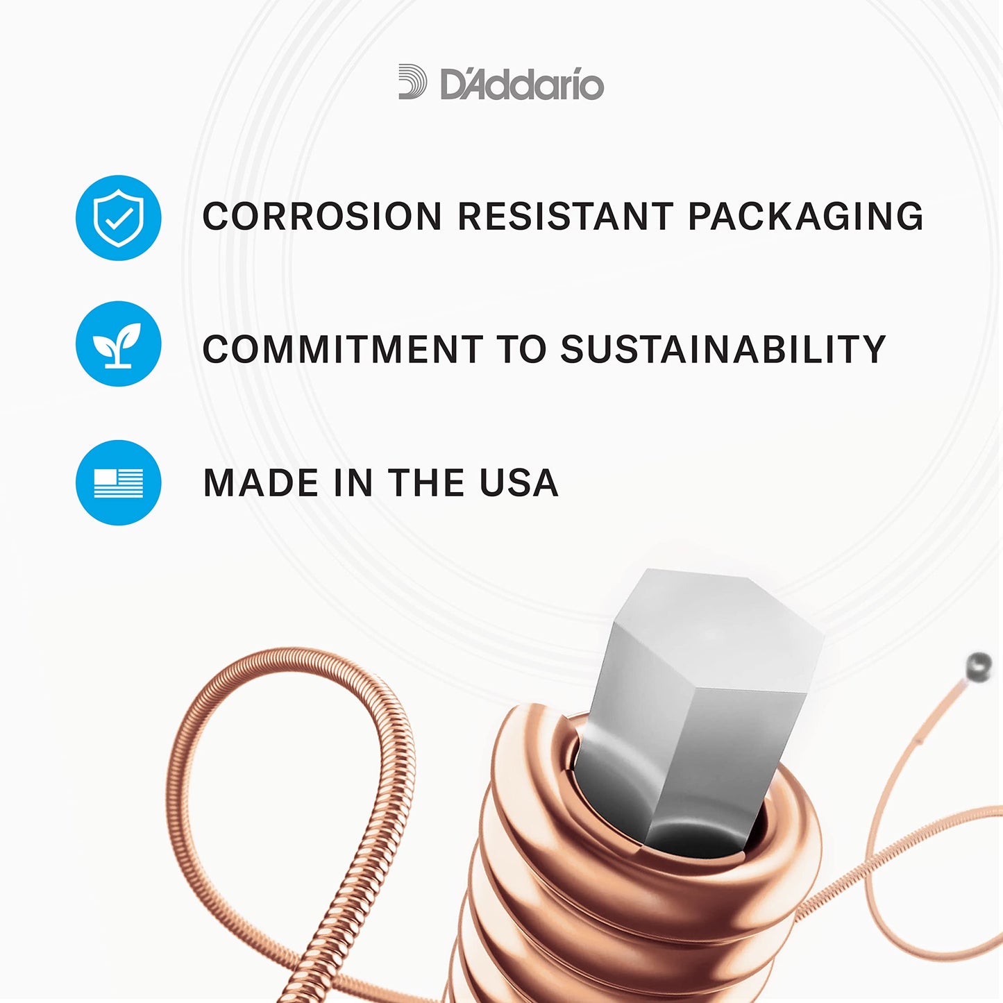 D'Addario Guitar Strings - Acoustic Guitar Strings - Phosphor Bronze - For 6 String Guitar - Warm, Bright, Balanced Tone - EJ16-10P - Light, 12-53 - 10-Pack