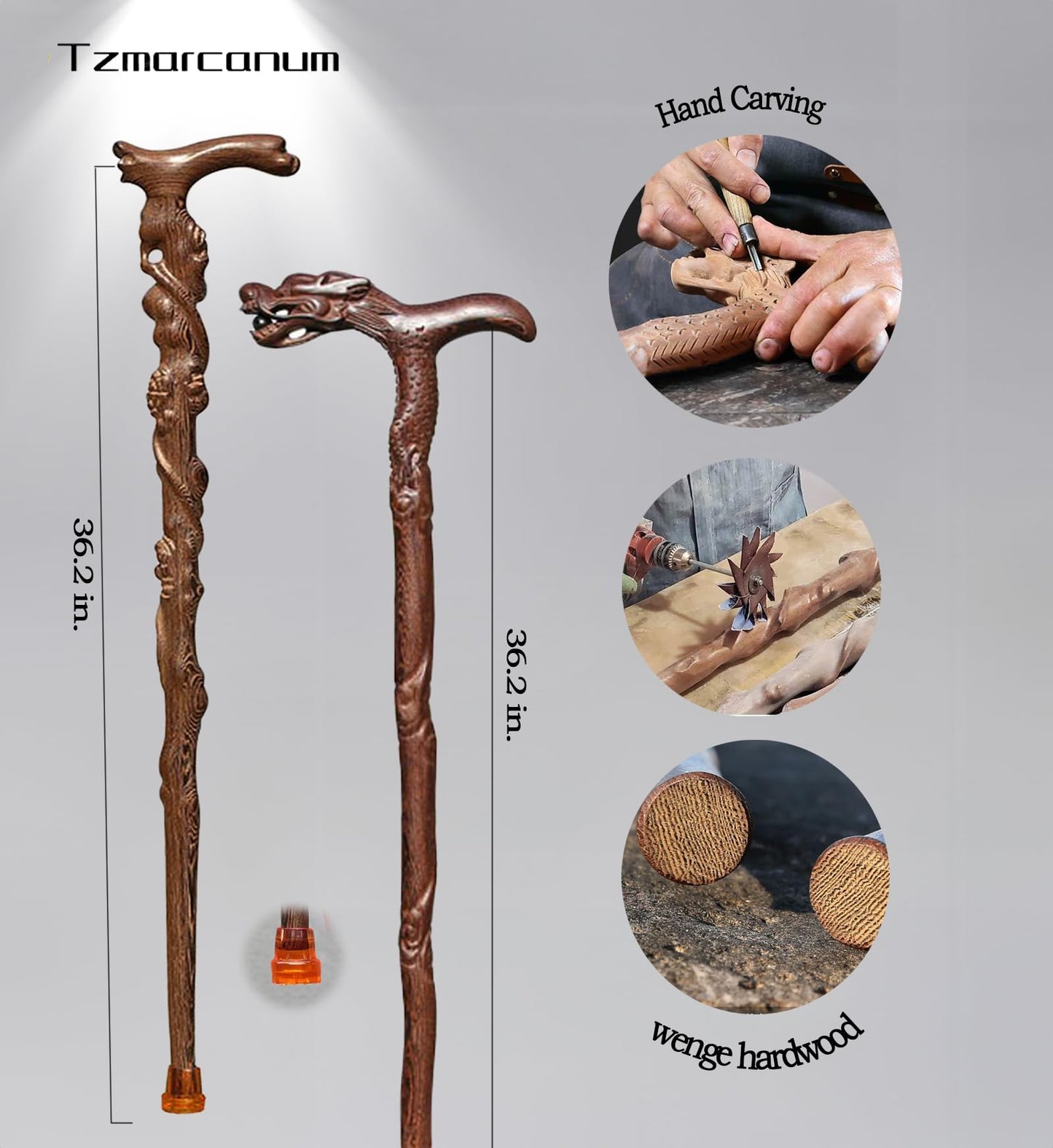 Root Carving Canes,Handmade Wooden Walking Canes for Men Women,Heavy Duty Up to 500 Pounds,Exquisite Natural Wood Carved Walking Ergonomic Stick