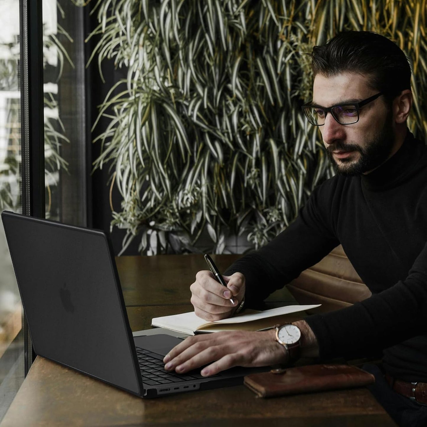 BlueSwan Compatible with MacBook Pro 16 inch Anti-Cracking Hard Shell Case, M4 M3 M2 M1 2025 2024-2021 Pro/Max A3403 A3186 A2991 A2780 A2485, Anti-Fingerprint Soft TPU Bumper, Frosted Black