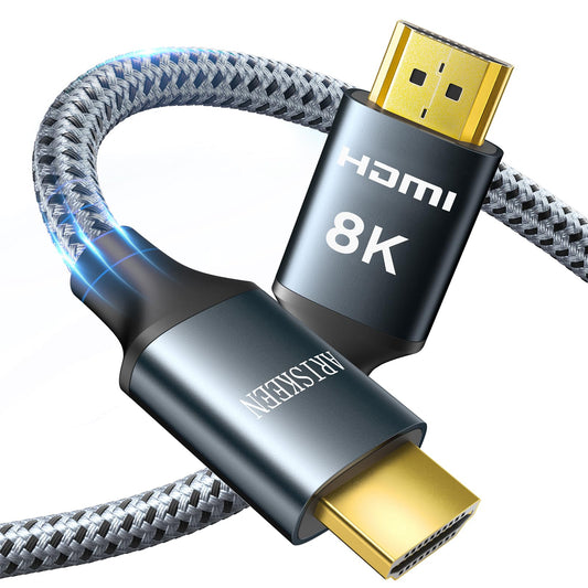 8K HDMI Cables 40FT, ARISKEEN 48Gbps High Speed HDMI 2.1 Cable, 8K 60Hz, 4K 120Hz 144Hz, Supports for Dynamic HDR, HDCP 2.2 2.3, eARC, DTS:X, Braided HDMI Cord - 40 Feet