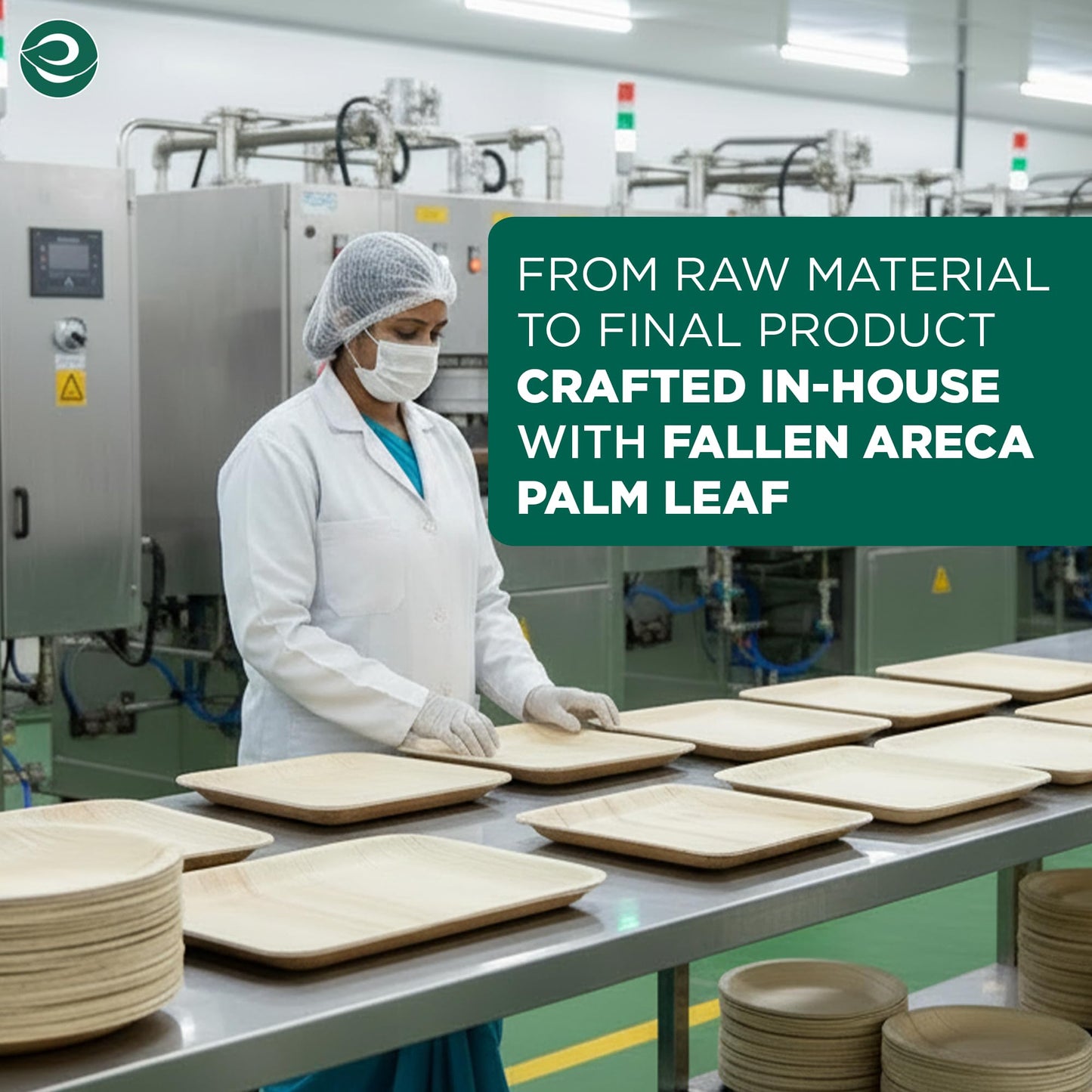 ECO SOUL 10 Inch Disposable Palm Leaf Plates [50 Pack] Premium Food-Safe Heavy Duty Compostable Bamboo Paper Plates for Lunch, Dinner, Birthday, Weddings, Party, Camping & Catering Events [Round]