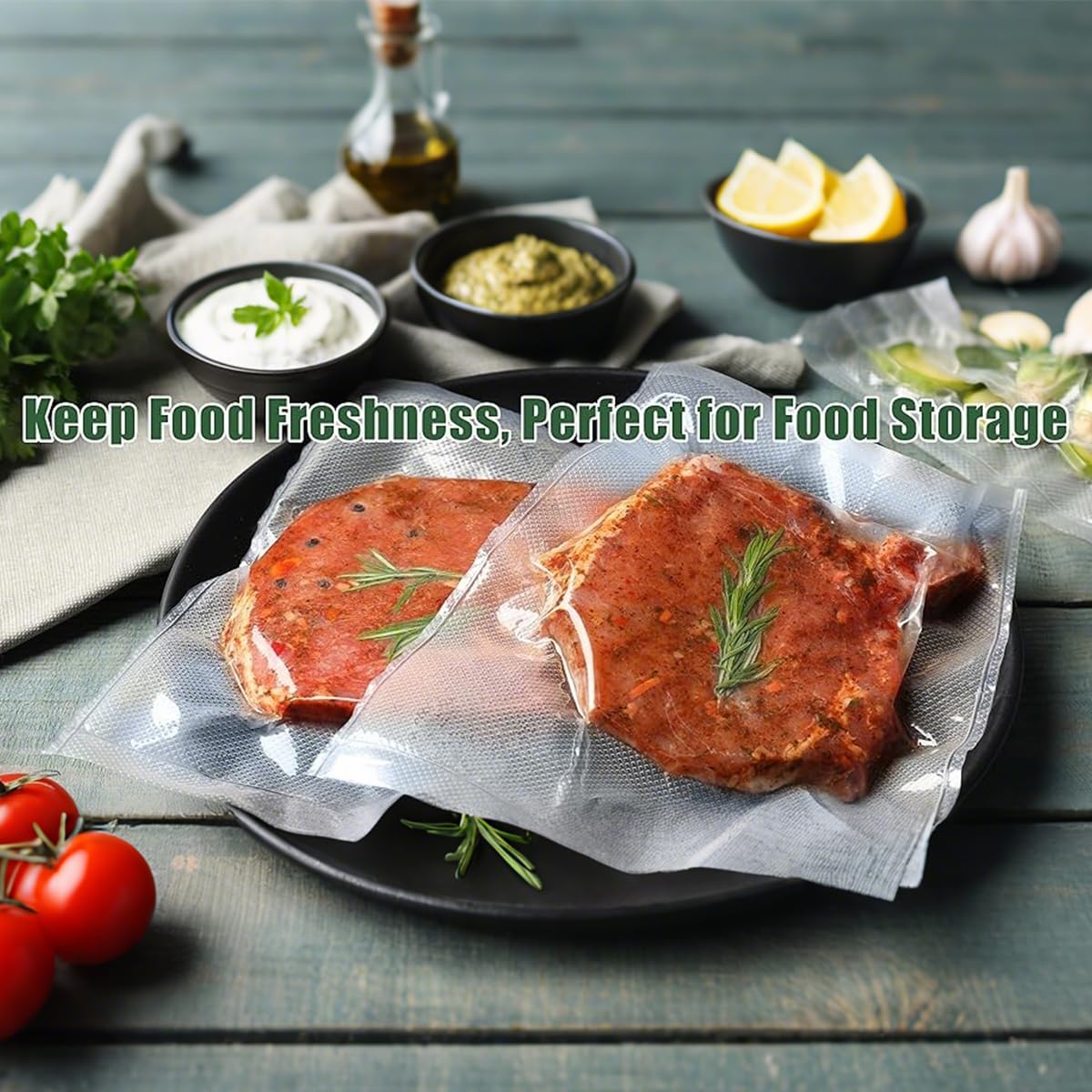 300 PCS Vacuum Sealer Bags for Food Saver - Pre-Cut Freezer Bags (10"x12"+8"x12"+6"x10"), 6X Longer Freshness, BPA Free Sous Vide Bags & Microwave Safe for Food Storage, Fits All Clamp Sealers