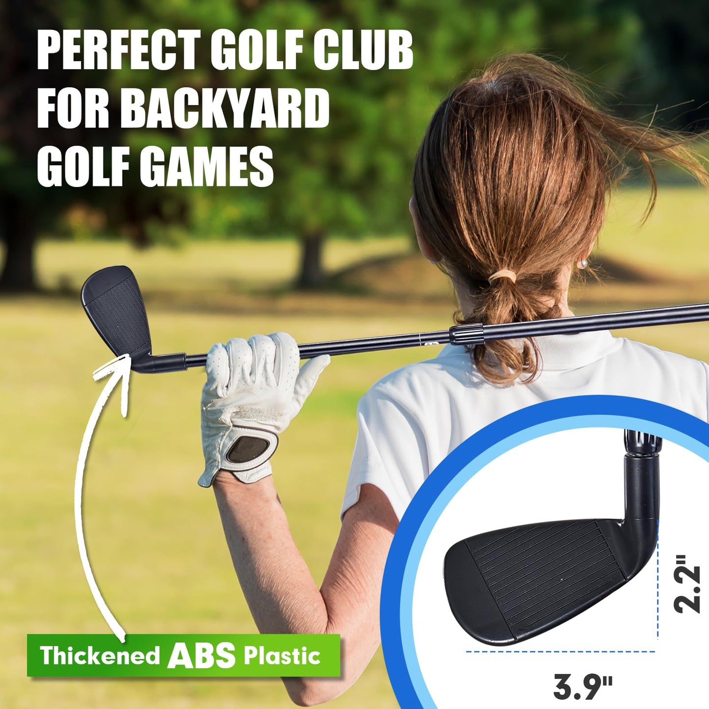 Plastic Golf Club Collapsible - Right Hand for Game & Travel, Golf Chiper Game Club for Junior, Adults Indoor Outdoor Training Bucket Pong Games for Family, Hit Plastic Foam Balls -1PCS