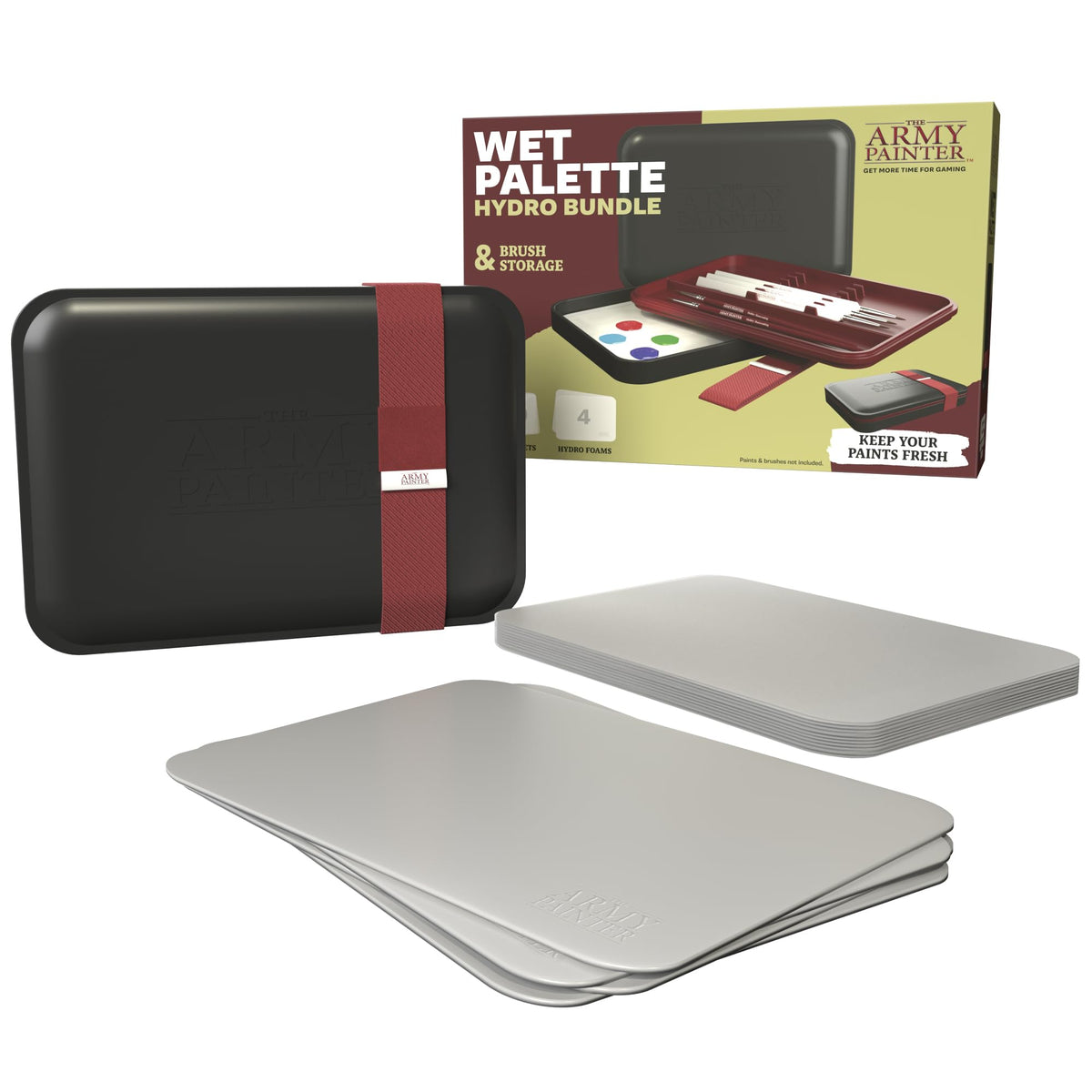 Army Painter Premium Wet Palette for Miniatures - Acrylic Painting Palette with 100 Paper Sheets & 4 Sponges - Lid Included