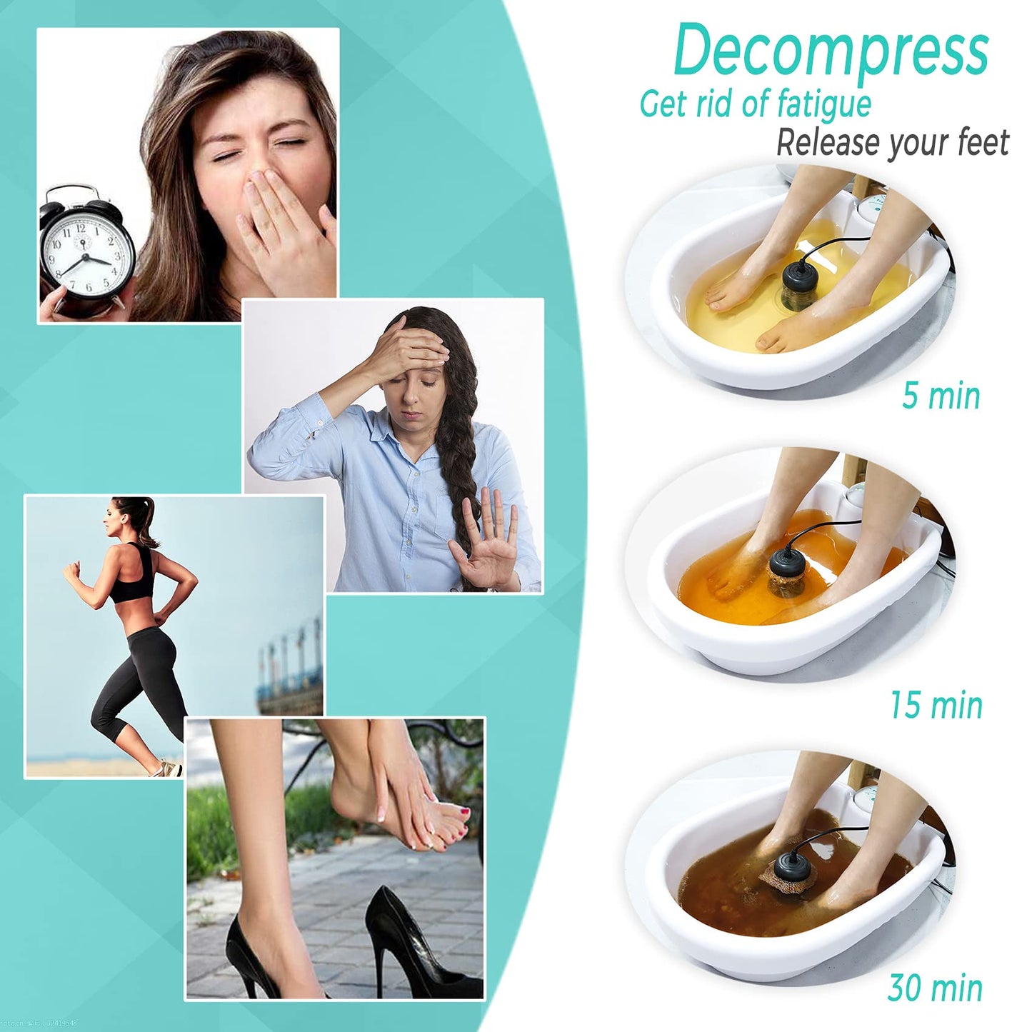 BOEE Ionic Foot Bath Machine With Foot File, Ion Cleanse Detox Bath for Home Use, Regain Vitality and Own Extra Smooth & Beauty Foot