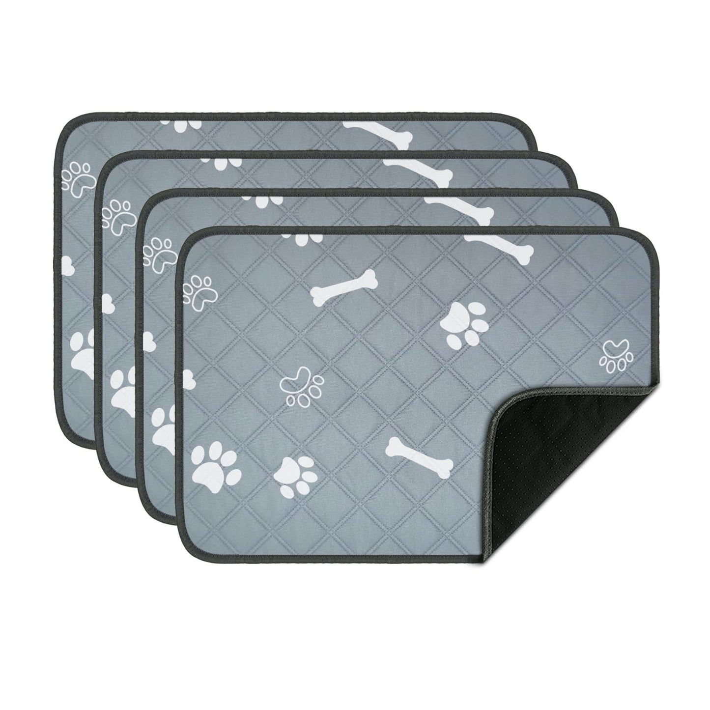 RIOUSSI Washable Pee Pads for Dogs, Reusable, Absorbent, Leakproof, Non Slip Pet Puppy Pads for Potty Training. Graypaws, 20x28 Inch(4pack)