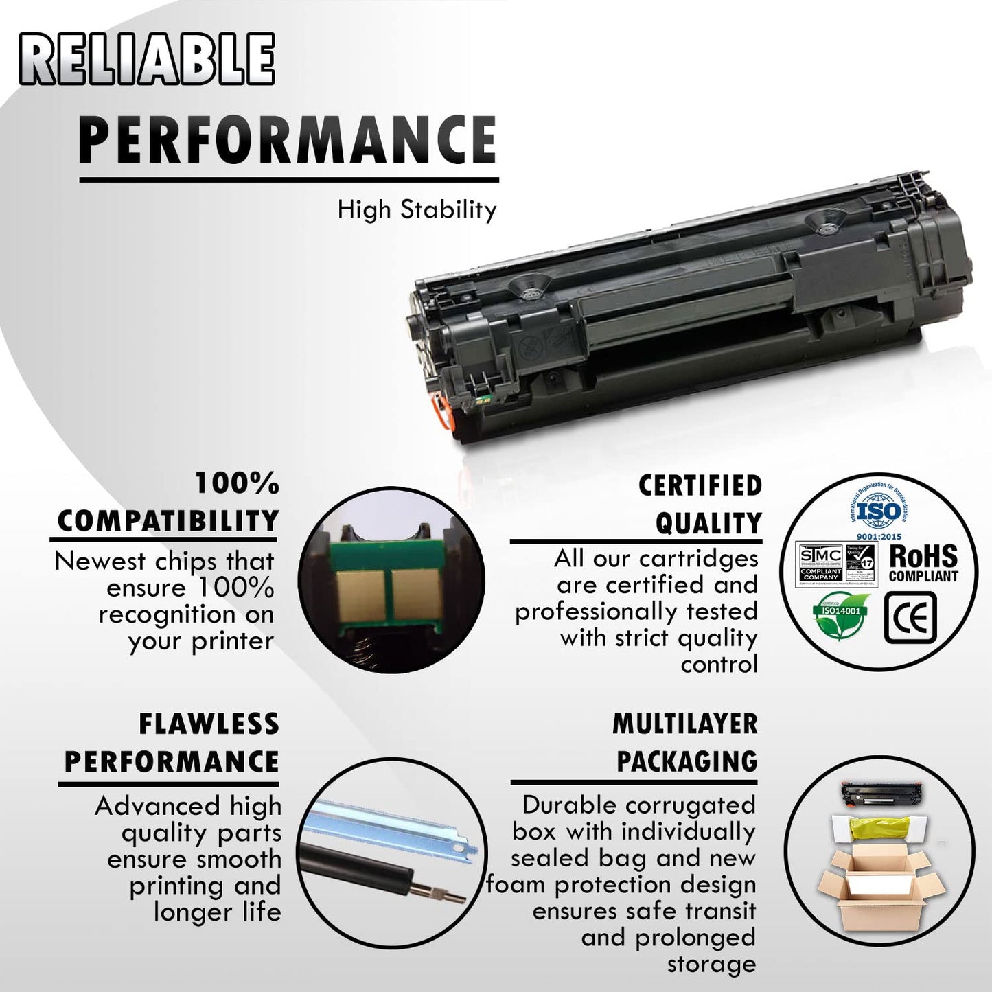 2 Inkfirst Compatible Toner Cartridges Replacement for HP CE285A 85A LaserJet Pro P1102 P1102w P1109w M1130 M1132 M1134 M1136 M1137 M1138 M1139 M1212f M1212nf M1213nf M1214nfh M1216nfh M1217nfw