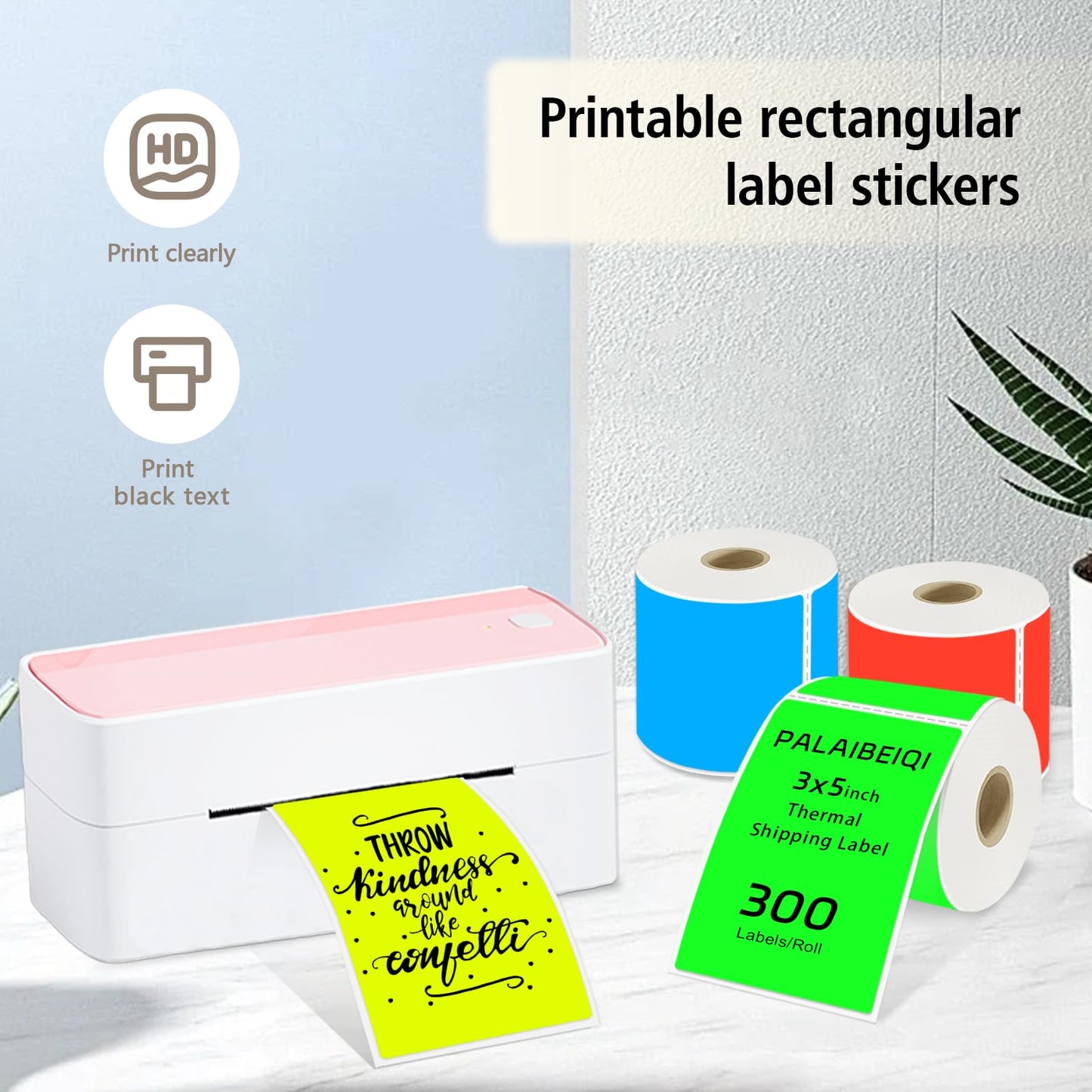 3 x 5 Inch Rectangle Color Coding Sticker Labels 300Pcs Printable Moving Box Labels for Warehouse, Address, Inventory, Small Business Labeling, Mixed Colors
