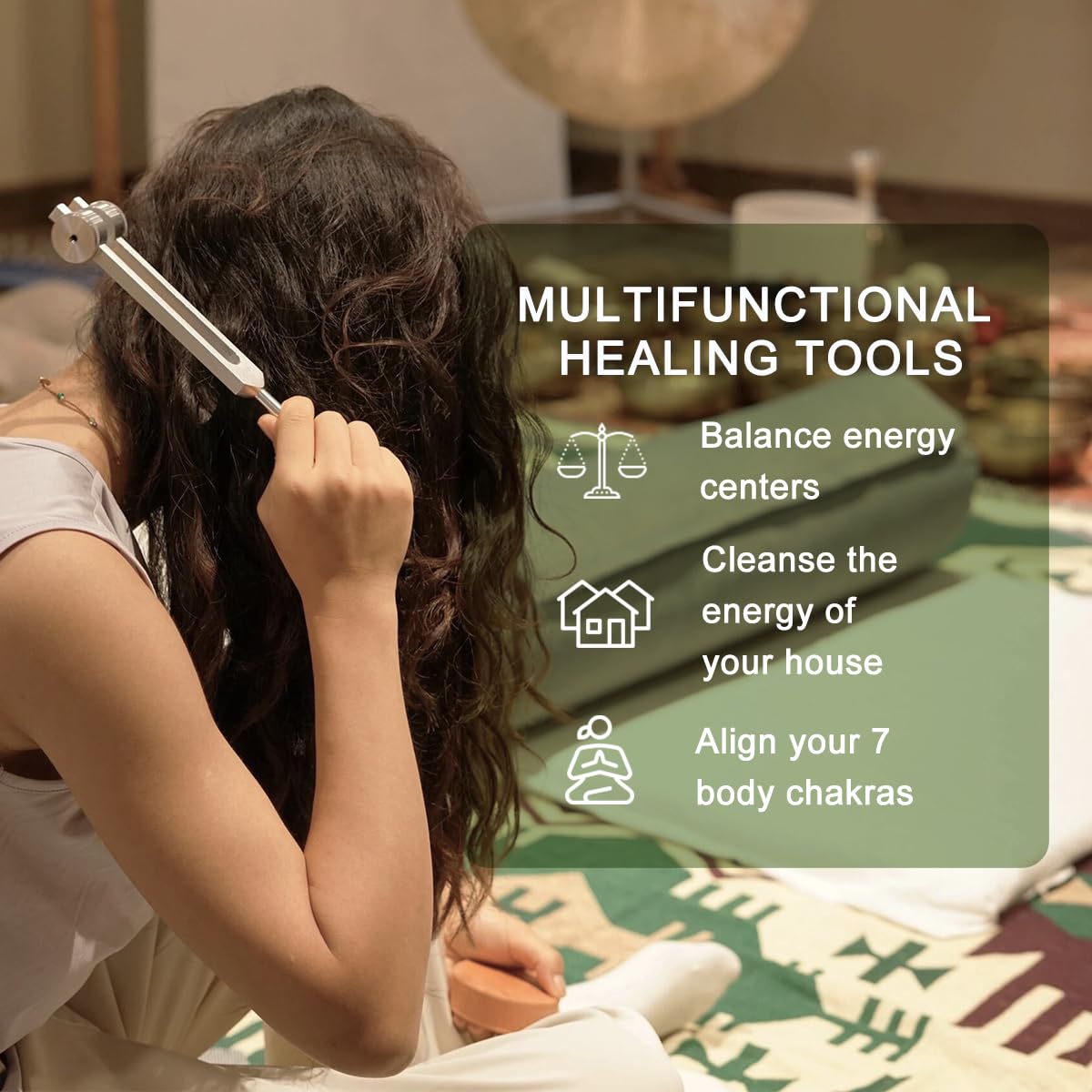 Resonance Tuning Forks for Healing Set - Weighted & Unweighted Tuning Fork Set Including 128Hz, 136Hz, 256Hz, 384Hz ，512HZ& Hockey Puck Activator - Chakra Sound Therapy Instruments